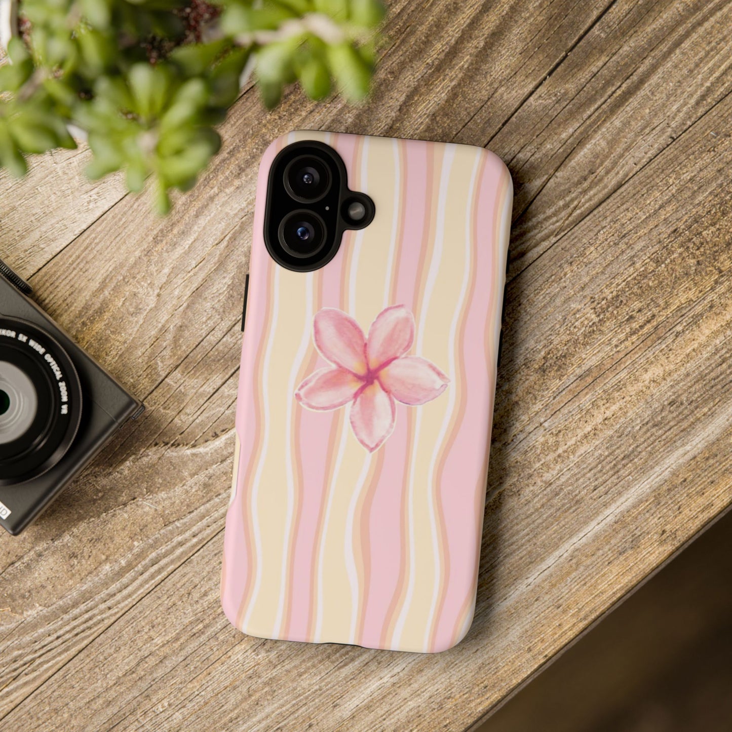 Pink Plumeria Phone Case - Tropical Floral Tough Phone Case