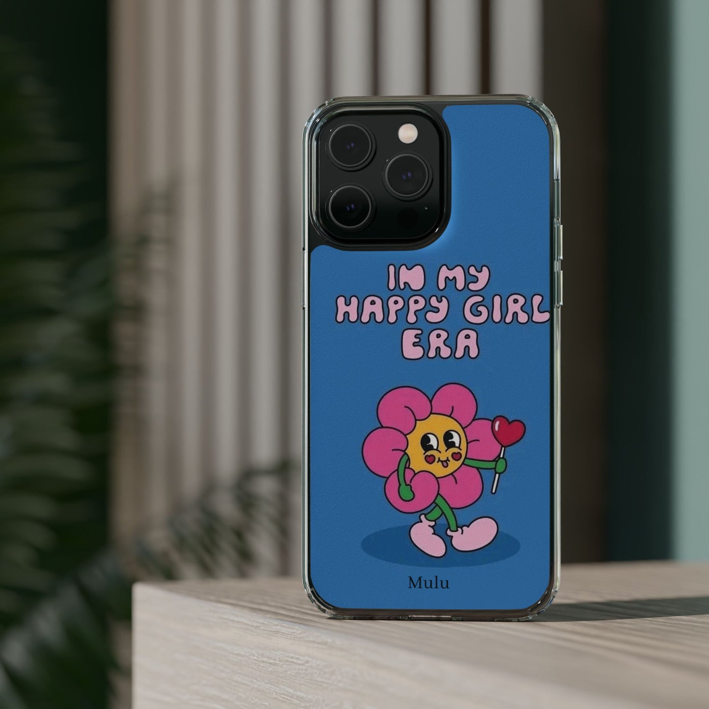 Clear Impact-Resistant Phone Case — “I’m My Happy Girl Era” Cute Flower Design
