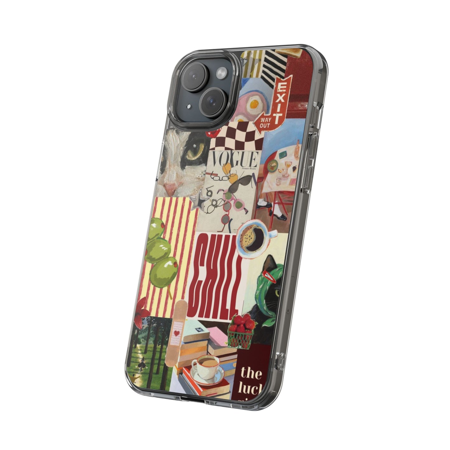 Collage Vintage Aesthetic Clear Impact-Resistant Phone Case