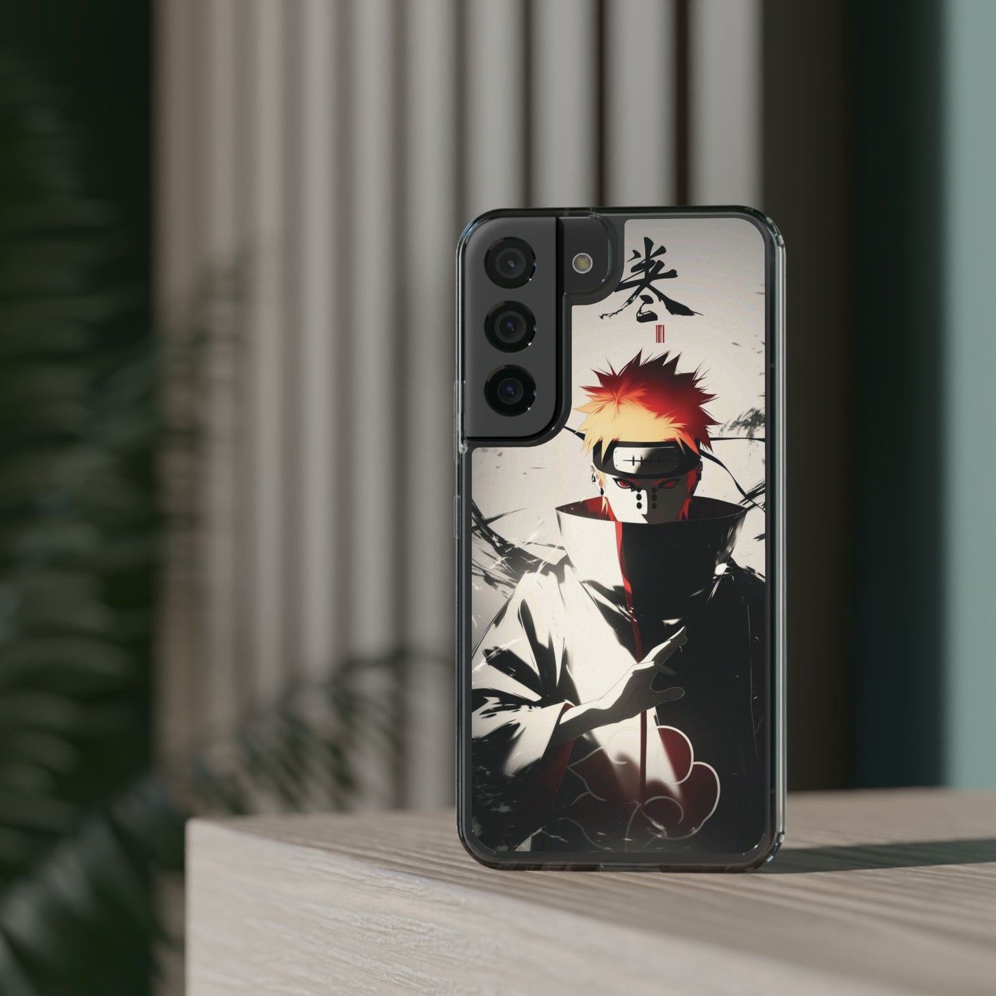 Clear Impact-Resistant Phone Case — Anime Akatsuki Shadow Design
