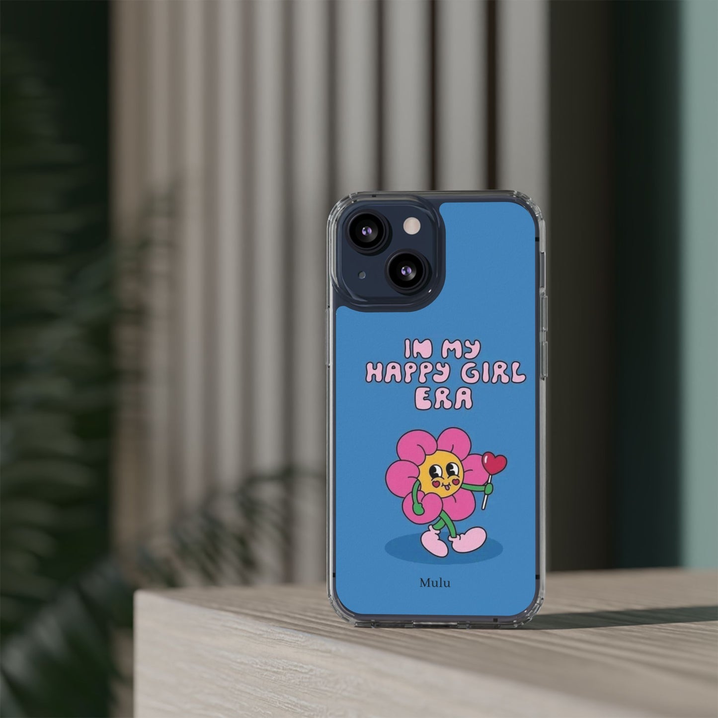 Clear Impact-Resistant Phone Case — “I’m My Happy Girl Era” Cute Flower Design