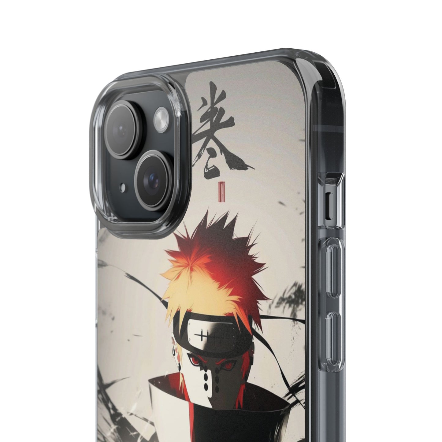 Clear Impact-Resistant Phone Case — Anime Akatsuki Shadow Design