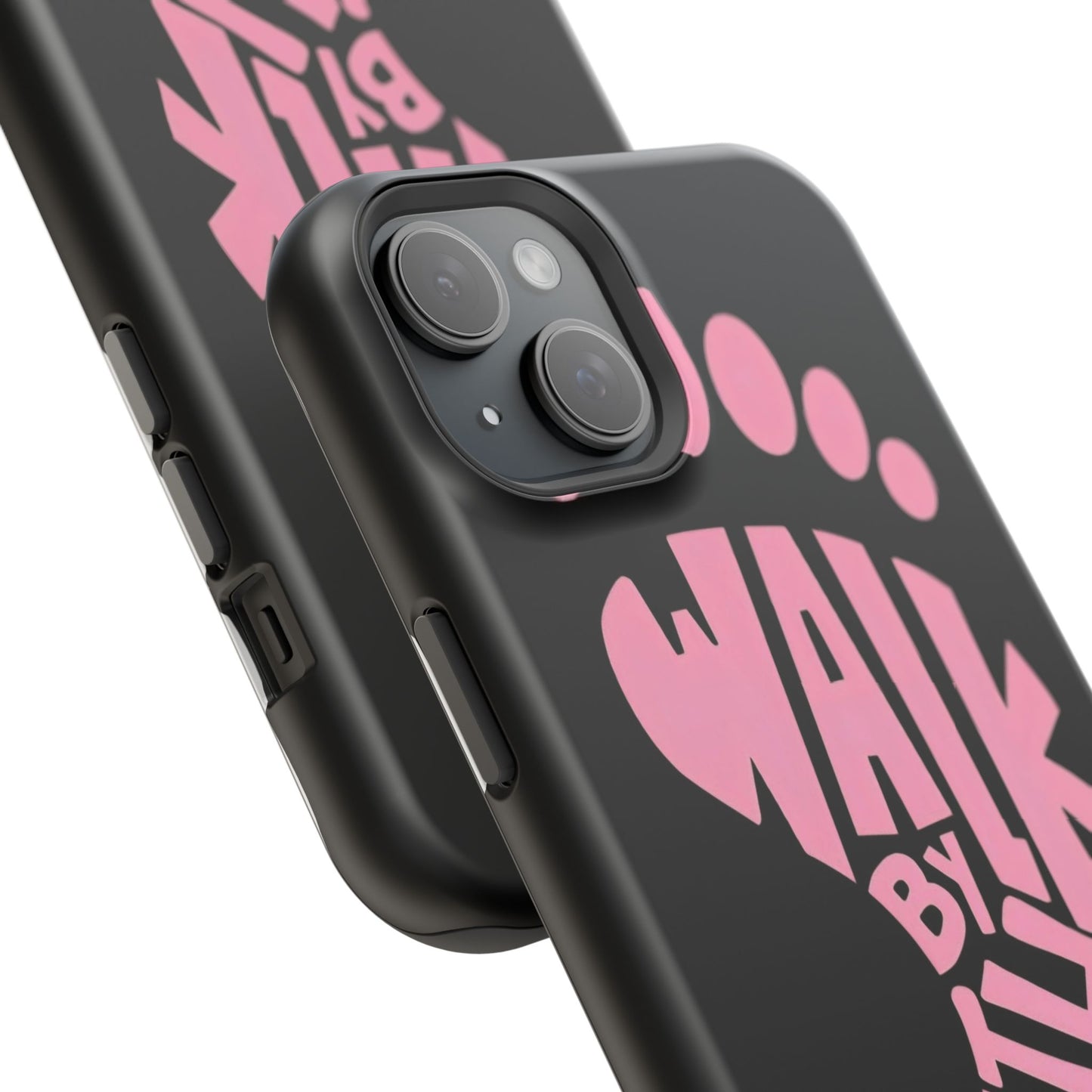 Phone Case — "Walk By Faith" Pink Footprint Magnetic Impact-Resistant Case