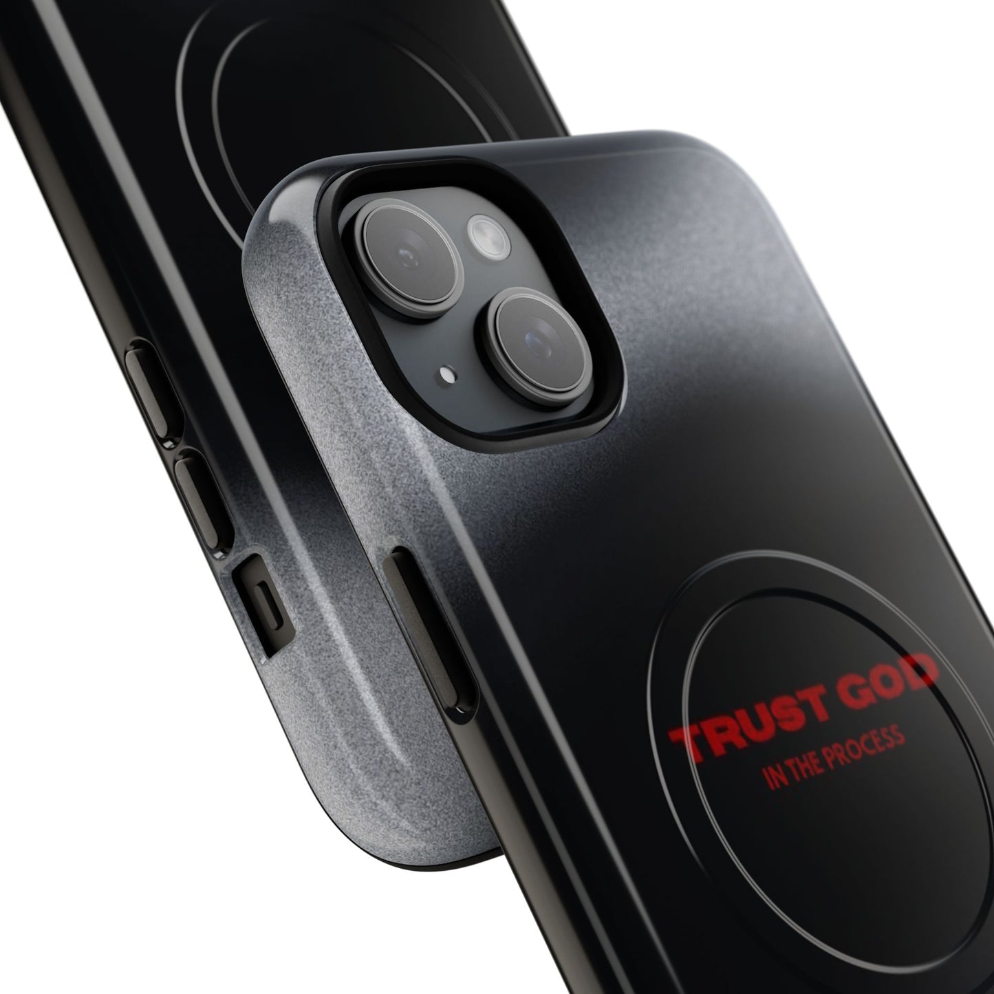 MagSafe Phone Case — "Trust God in the Process" Black Magnetic Tough Case