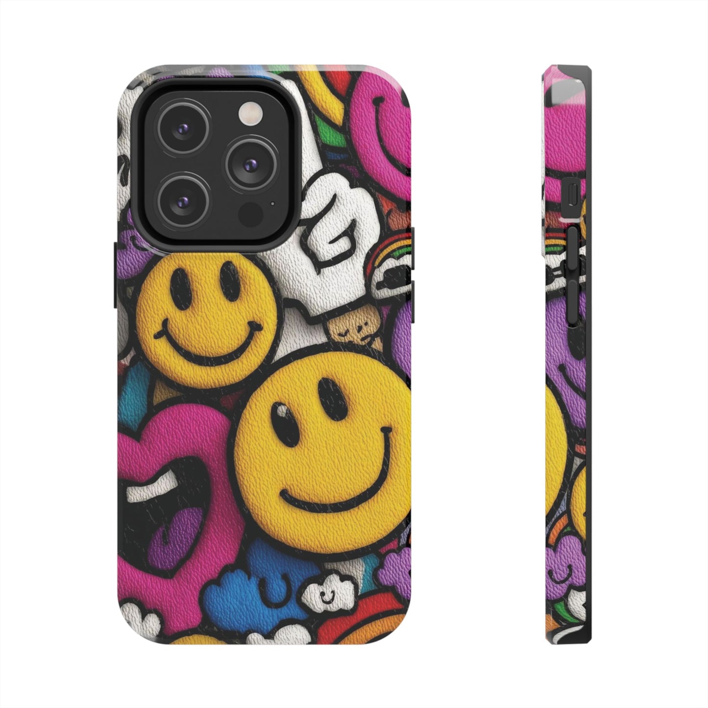 Smiley Graffiti Tough Phone Case – Colorful Urban Art Protection