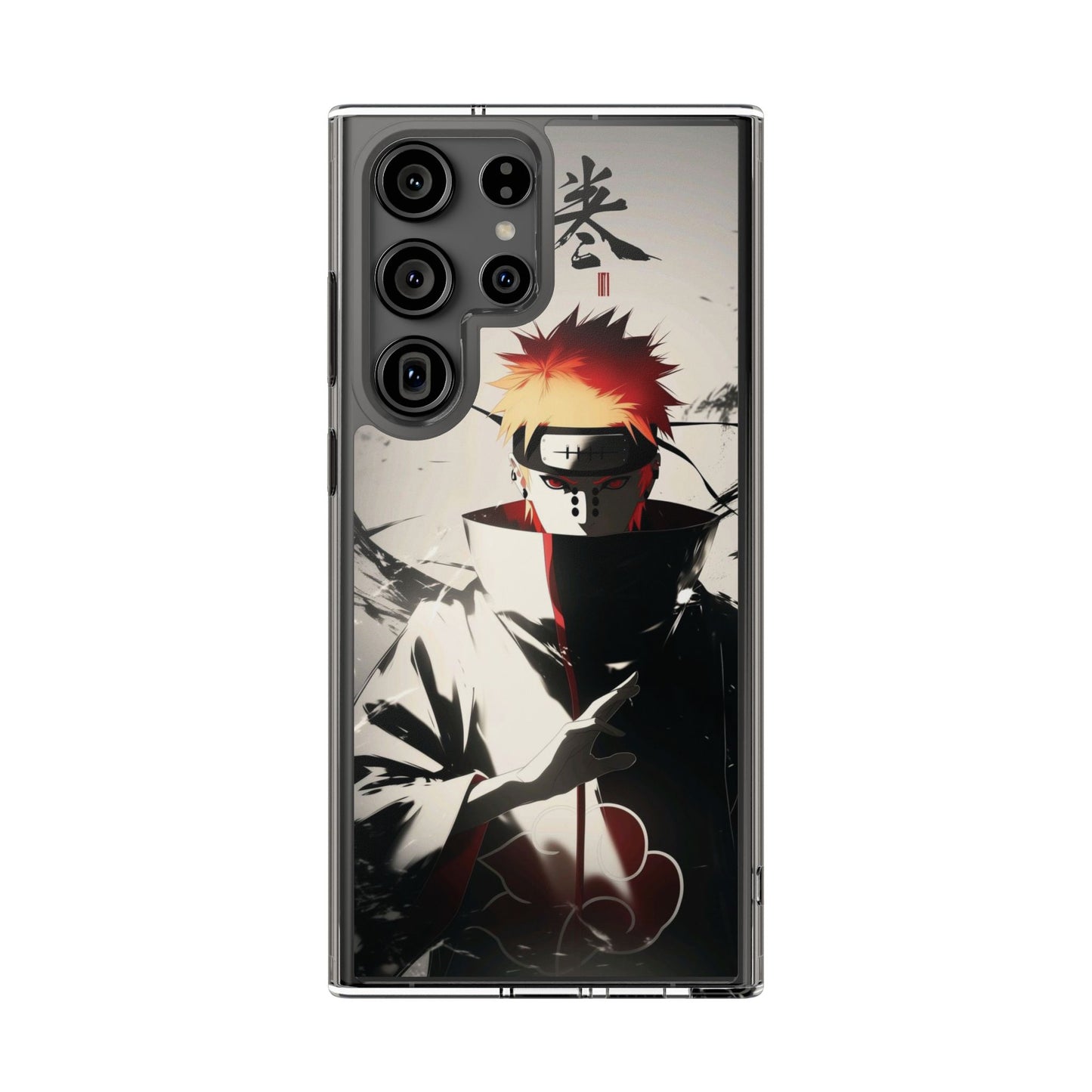 Clear Impact-Resistant Phone Case — Anime Akatsuki Shadow Design