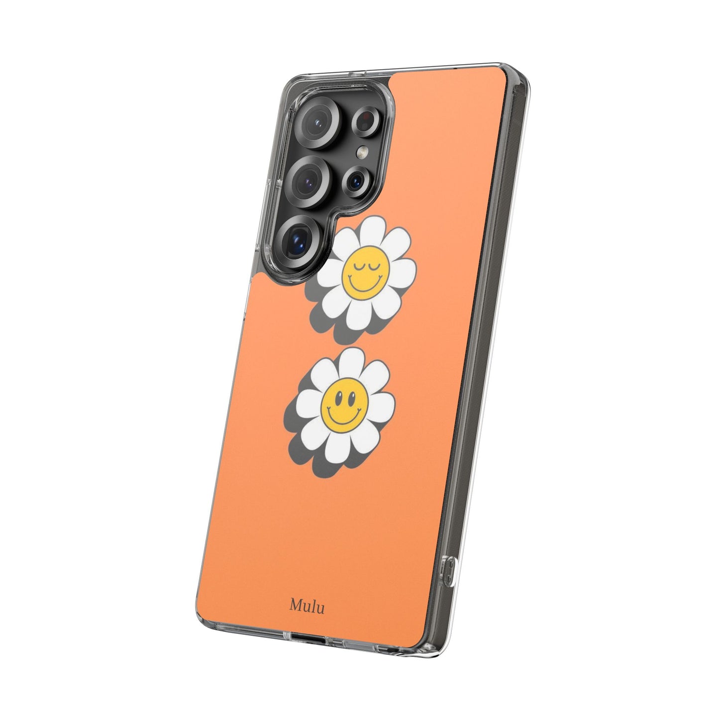 Phone Case — Orange Smiley Daisy Clear Impact‑Resistant Case