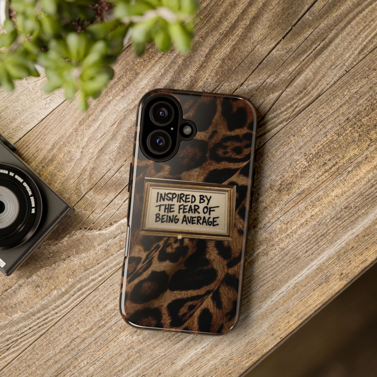 Leopard 'Inspired by the Fear of Being Average' Phone Case