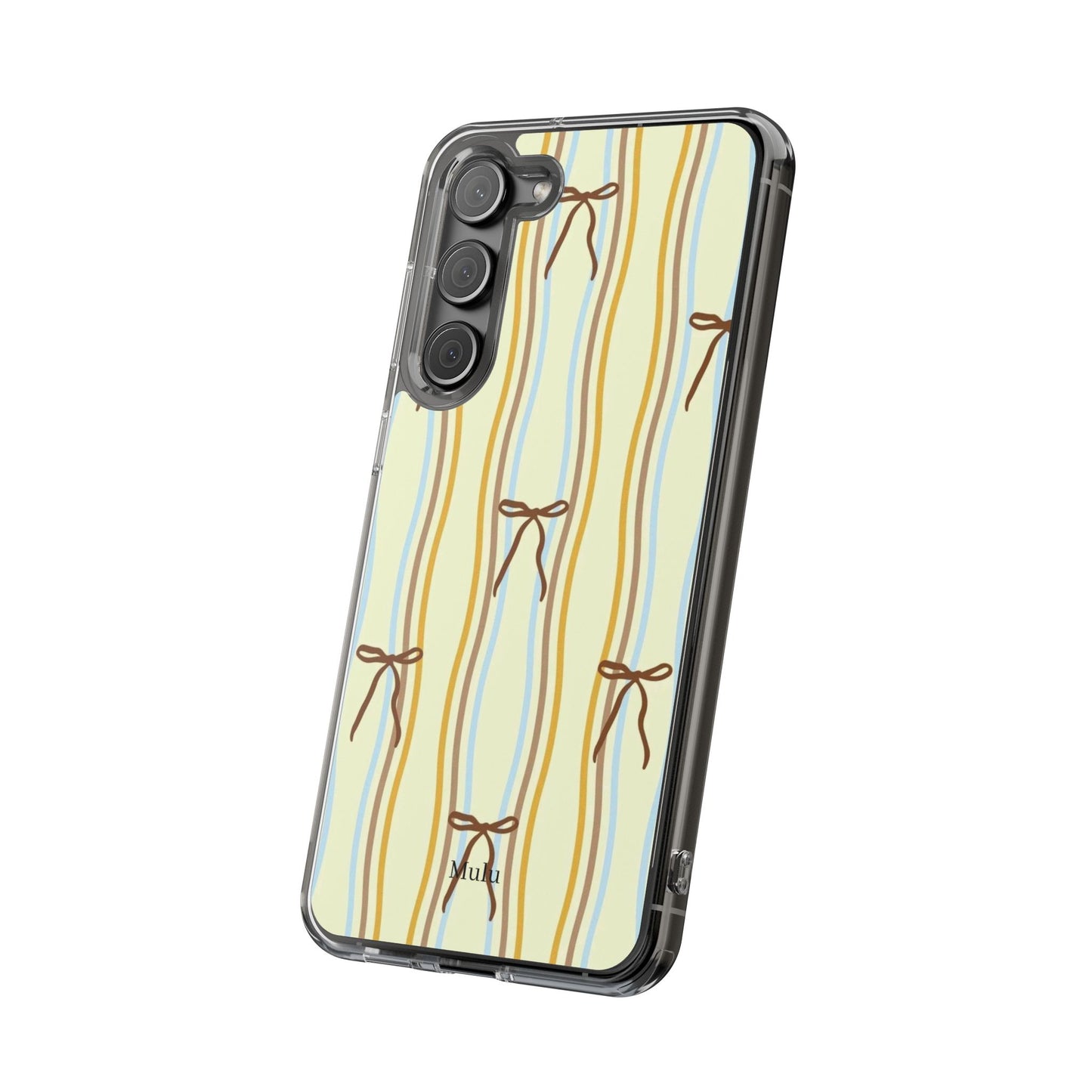 Ballet Ribbon Stripe Clear Impact Phone Case — Pastel Yellow Protective Cover