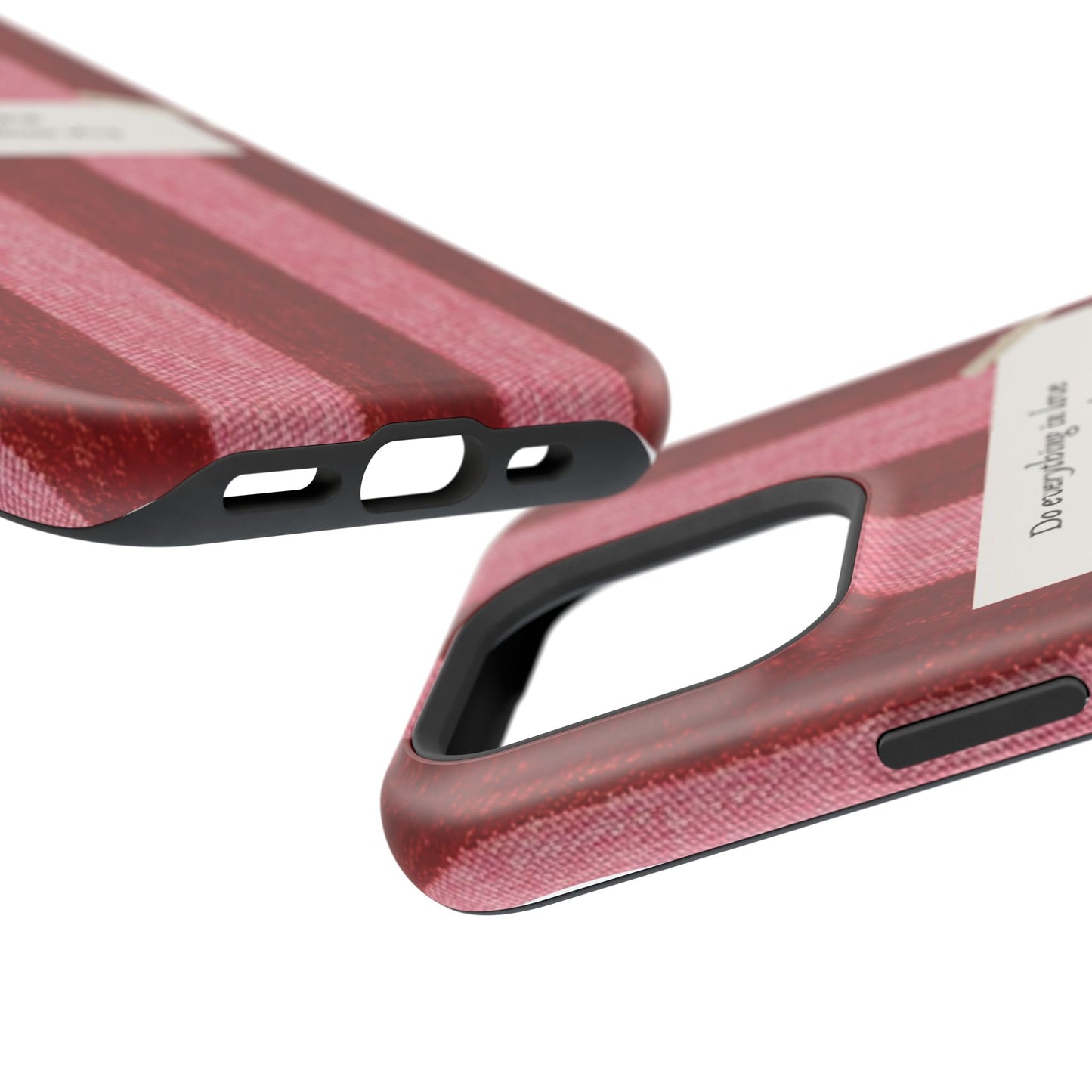 Christian Quote Red Stripe Phone Case — “Do everything in love” Magnetic Impact-Resistant Case