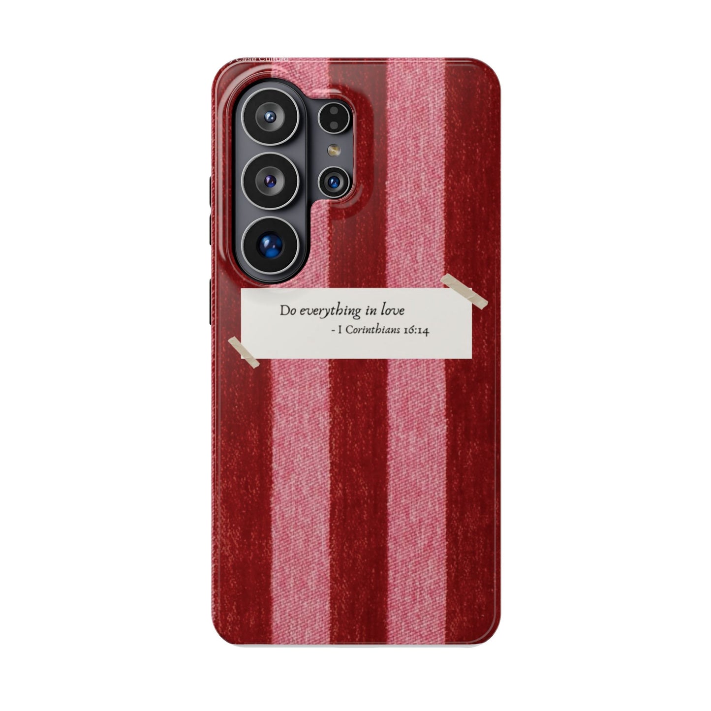 Christian Quote Red Stripe Phone Case — “Do everything in love” Magnetic Impact-Resistant Case