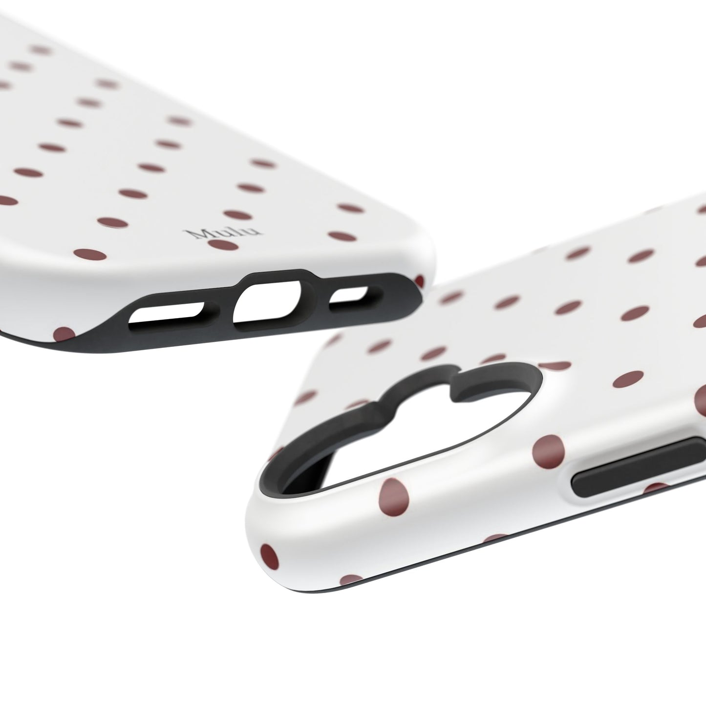 Polka Dot Magnetic Impact-Resistant Phone Case — Red Dots on White