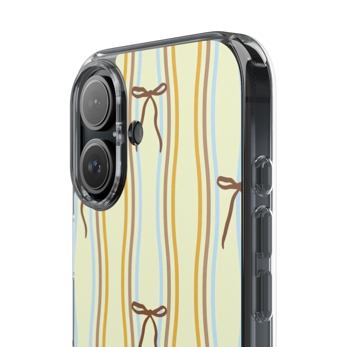Ballet Ribbon Stripe Clear Impact Phone Case — Pastel Yellow Protective Cover