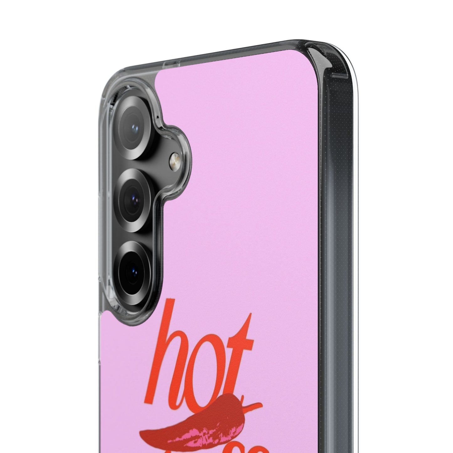 Hot Stuff Clear Impact Phone Case — Pink Retro Typography iPhone Cover