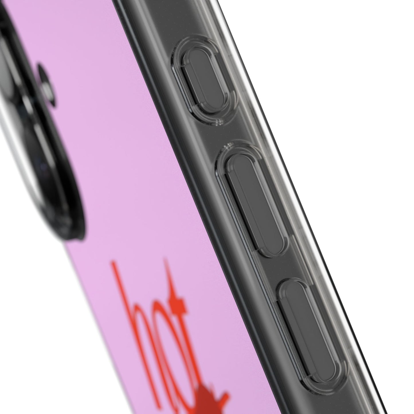 Hot Stuff Clear Impact Phone Case — Pink Retro Typography iPhone Cover