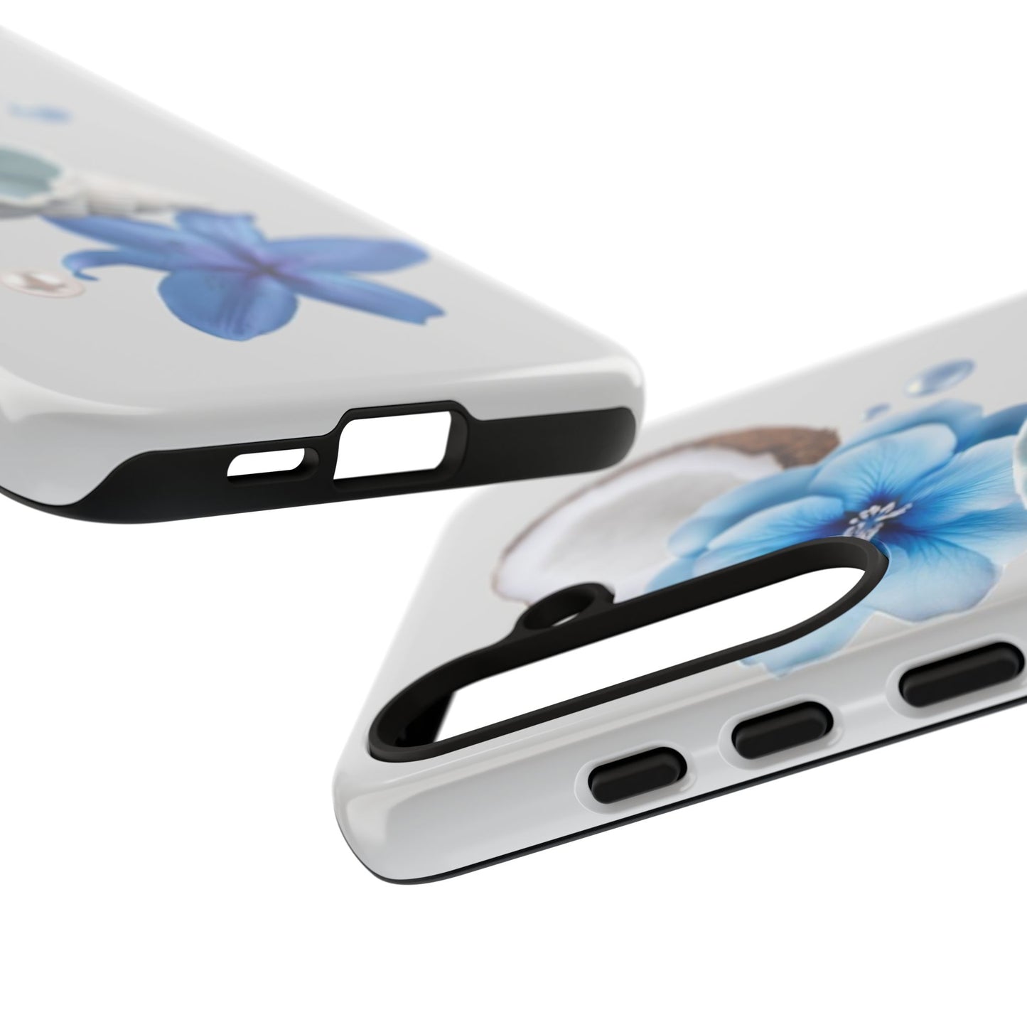Tropical Blue Floral Phone Case — Coconut, Shell & Starfish Design