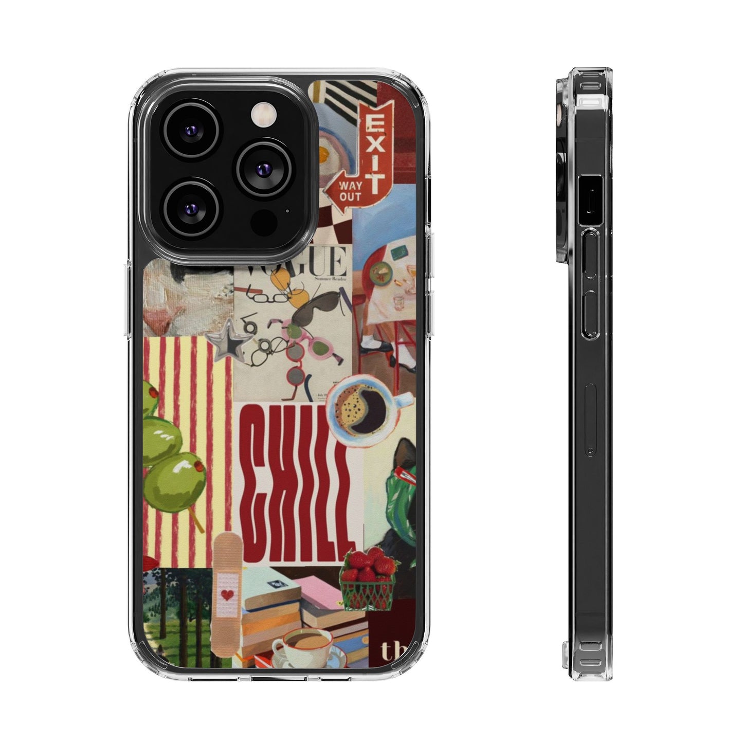 Collage Vintage Aesthetic Clear Impact-Resistant Phone Case