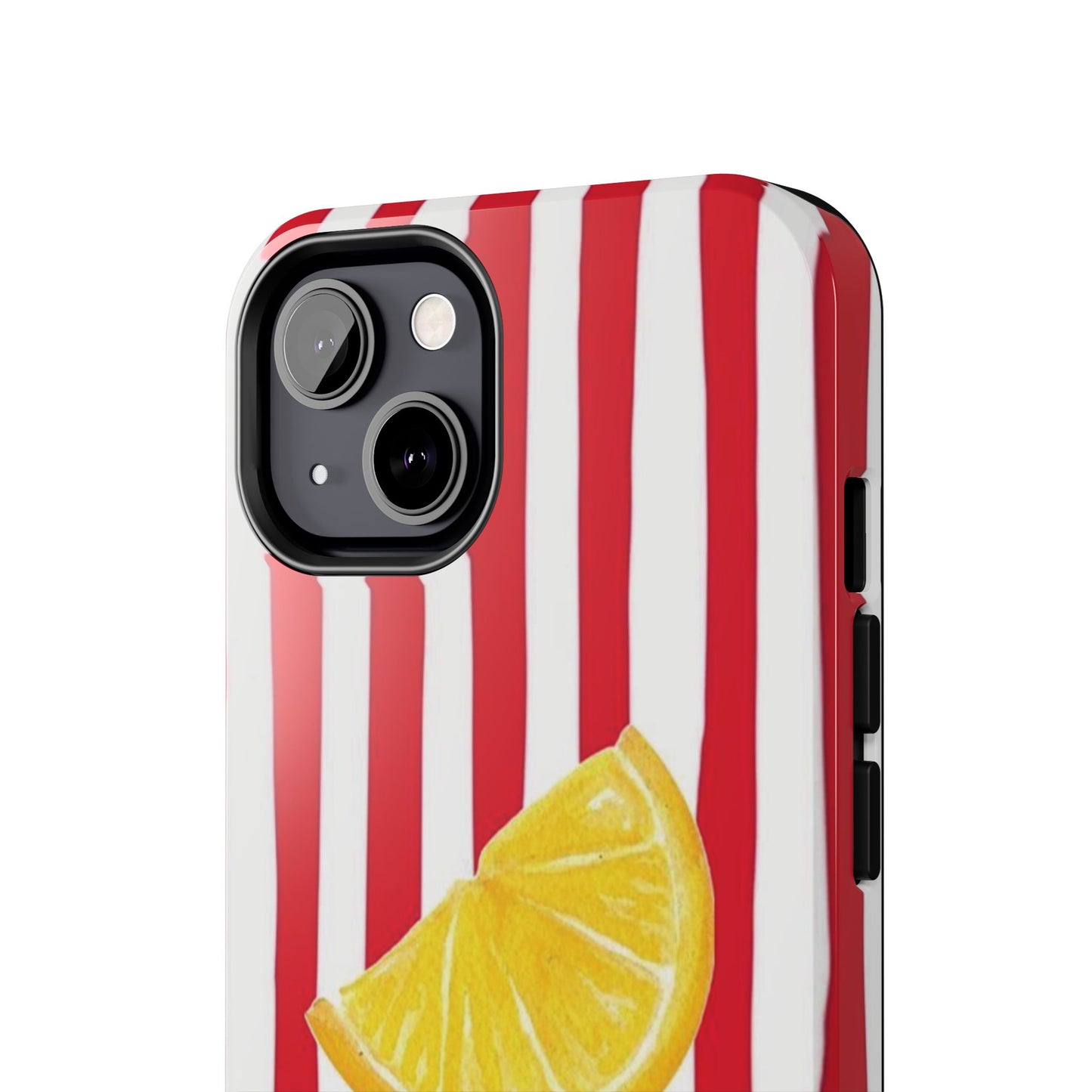 Lemon Slice Red & White Stripe Tough Phone Case