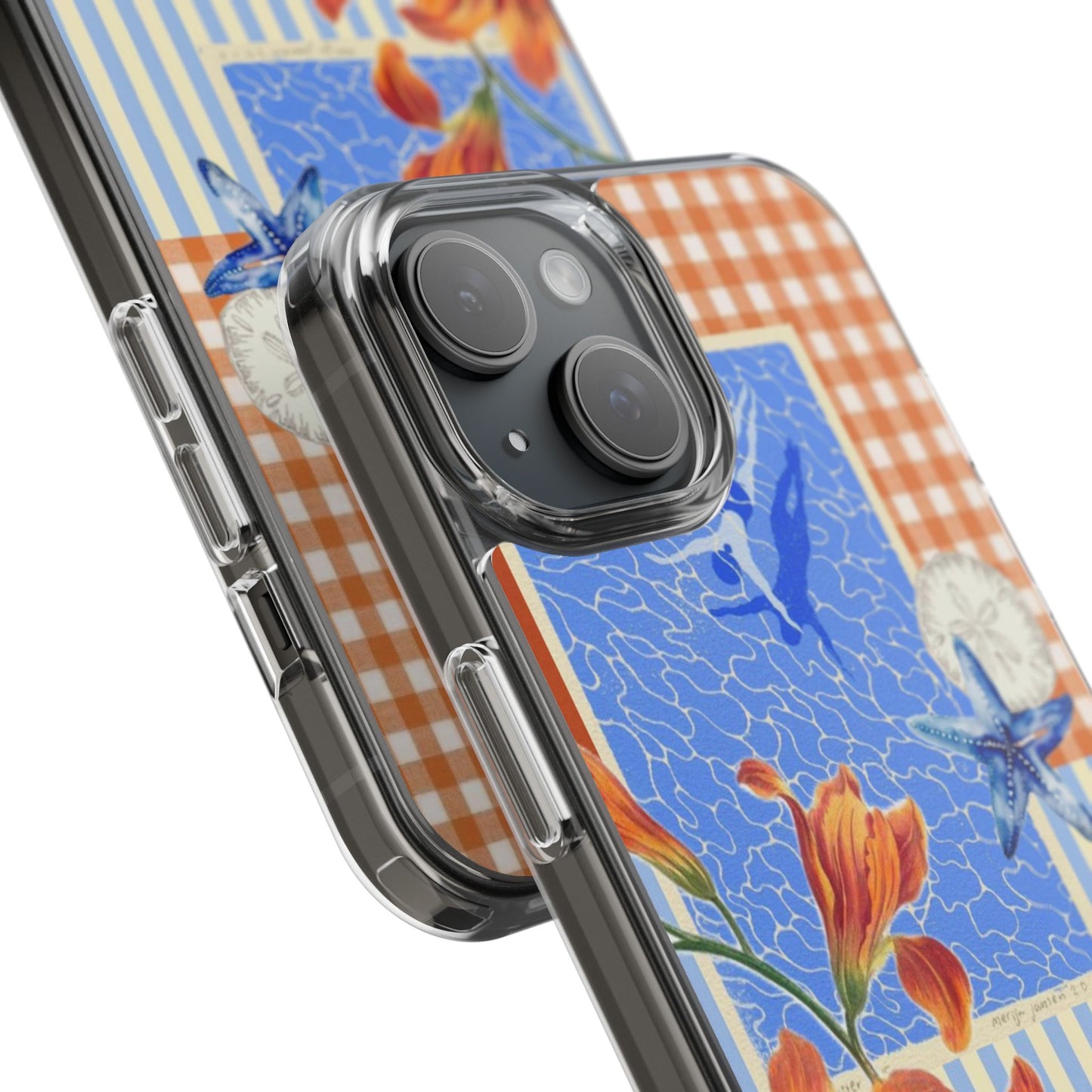Floral Patchwork Clear Impact-Resistant Phone Case