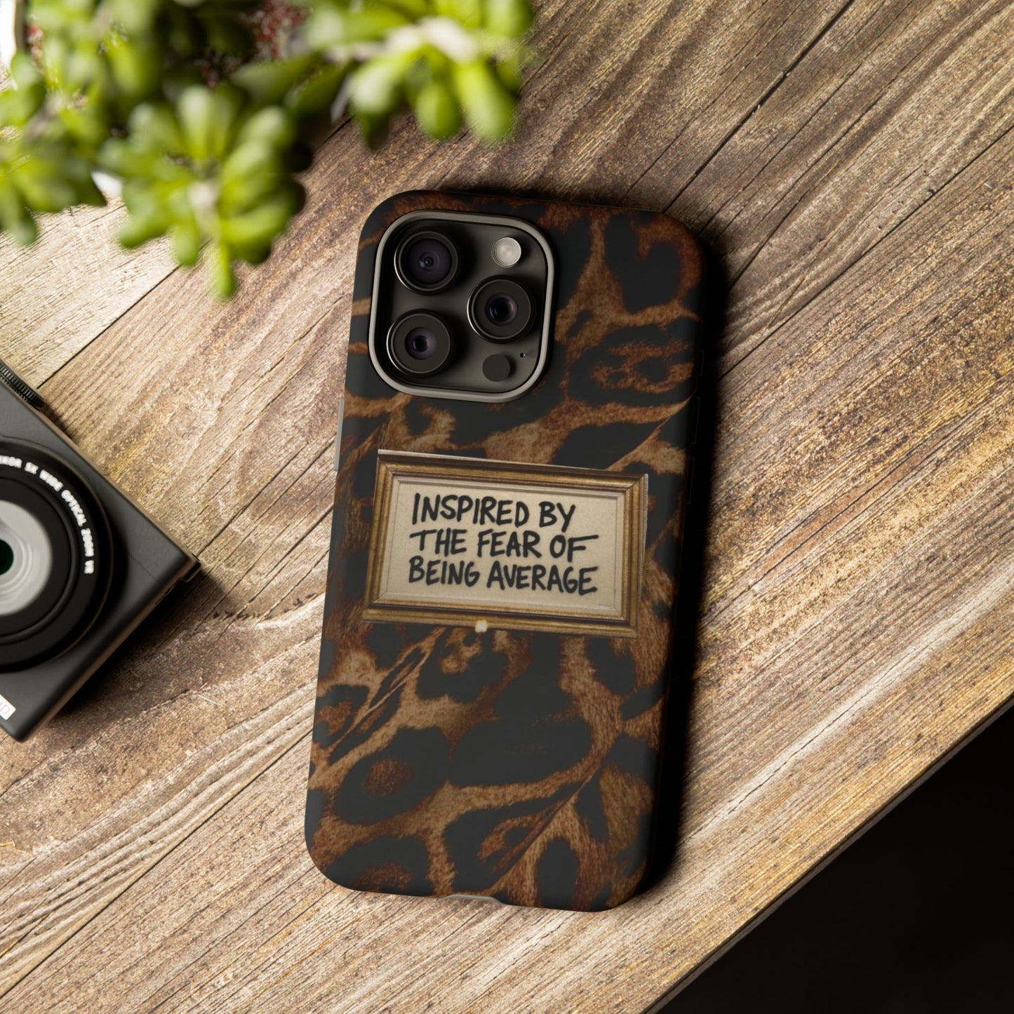 Leopard 'Inspired by the Fear of Being Average' Phone Case