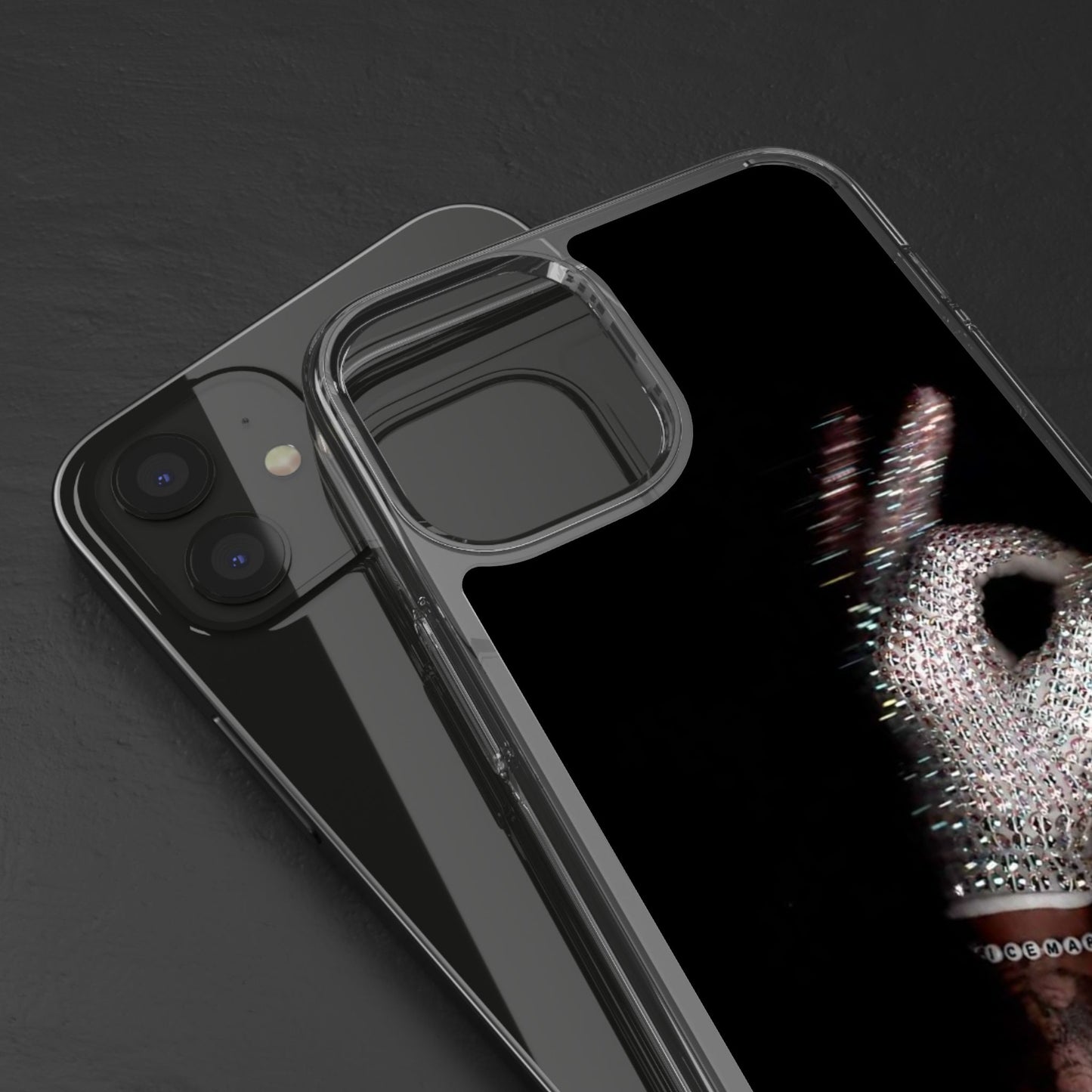 Diamond Glove OK Hand Clear Phone Case
