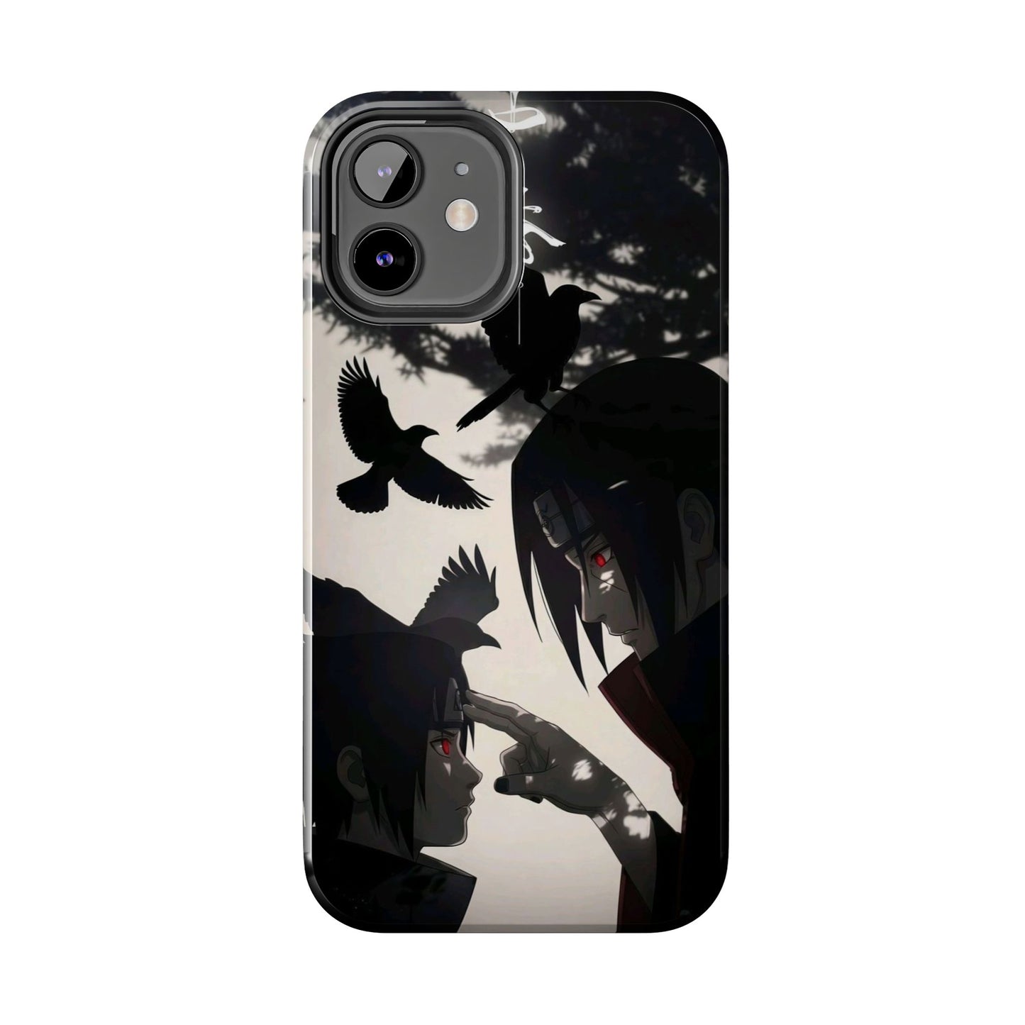 Anime Raven Silhouette Phone Case — Dark Red Eye Tough Protective Case