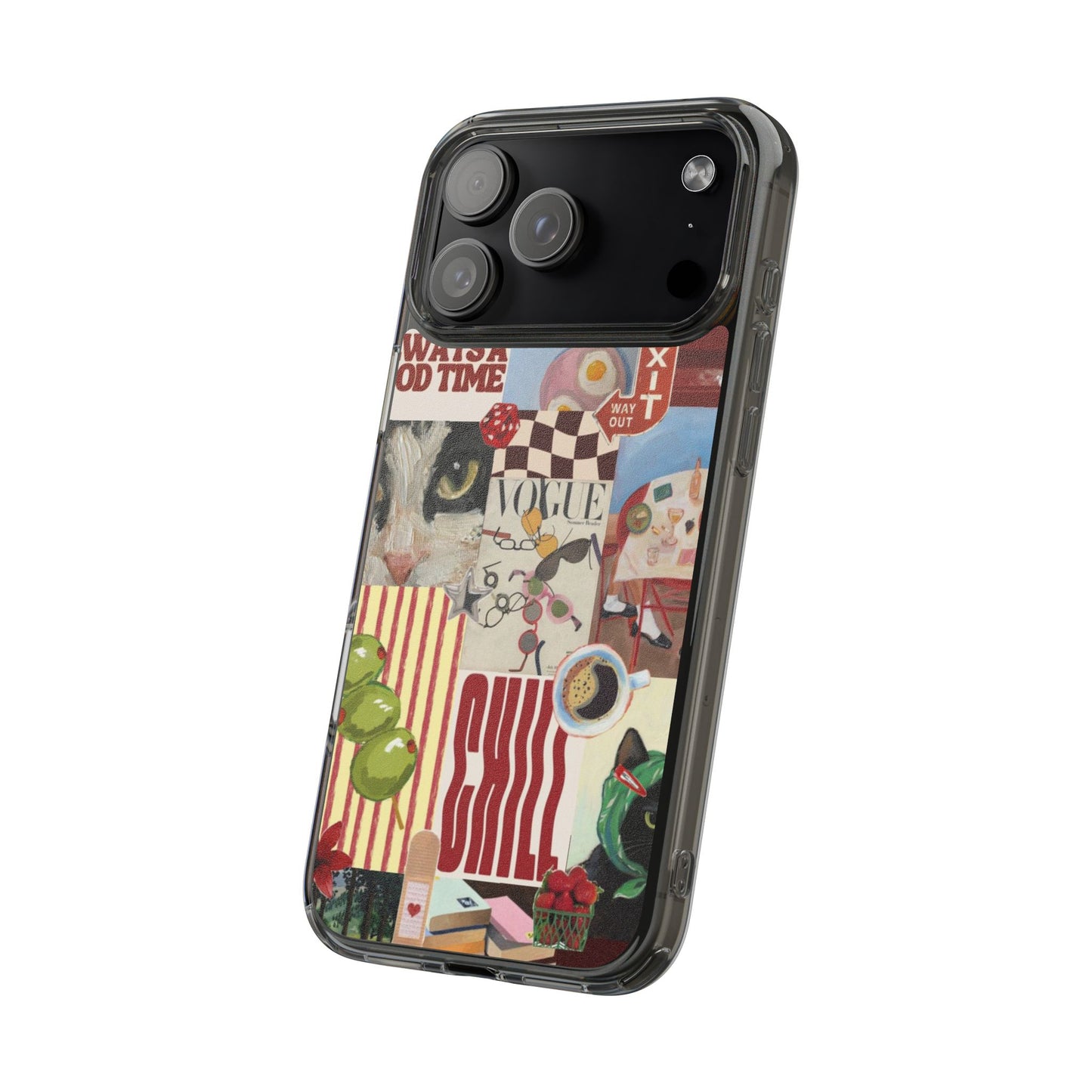 Collage Vintage Aesthetic Clear Impact-Resistant Phone Case