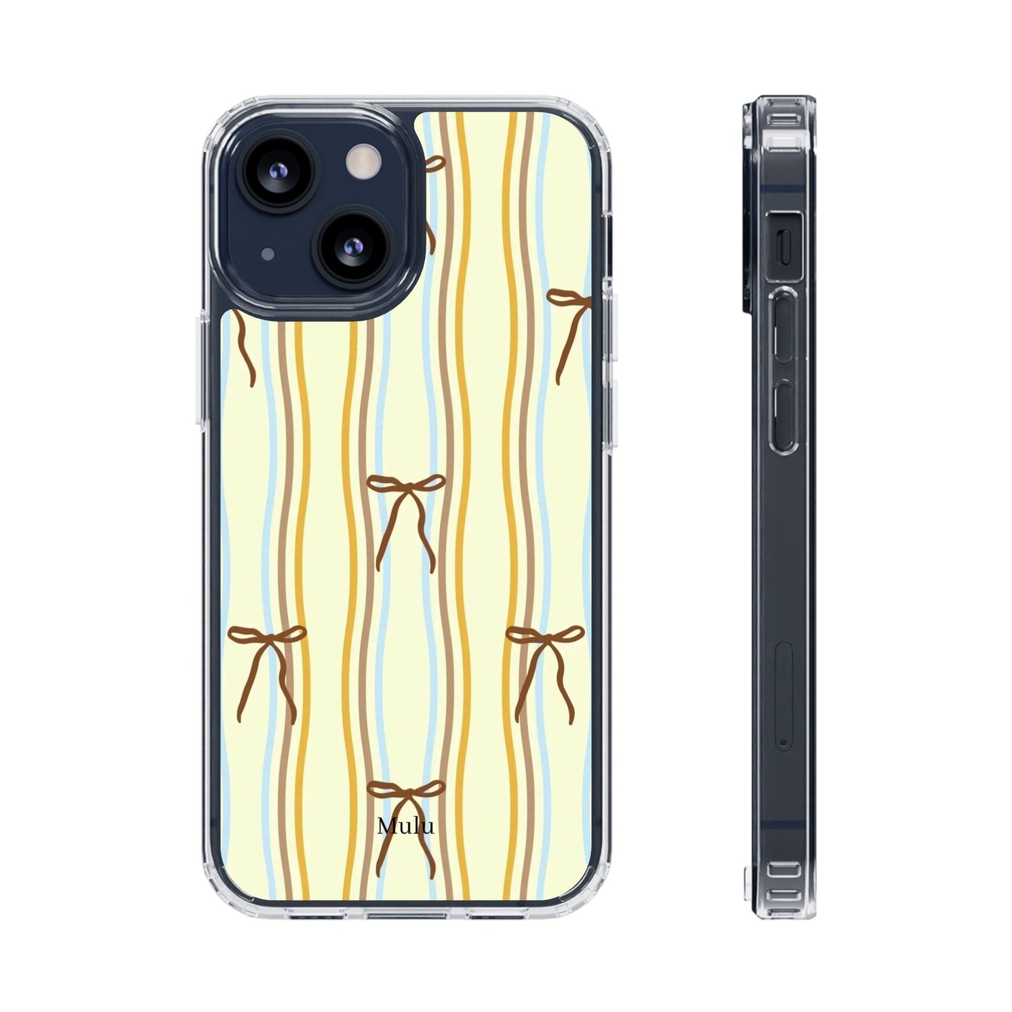 Ballet Ribbon Stripe Clear Impact Phone Case — Pastel Yellow Protective Cover