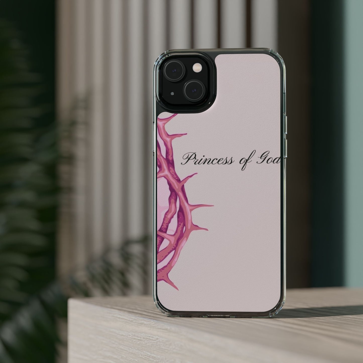 Phone Case — "Princess of God" Pink Crown of Thorns Clear Impact-Resistant Case