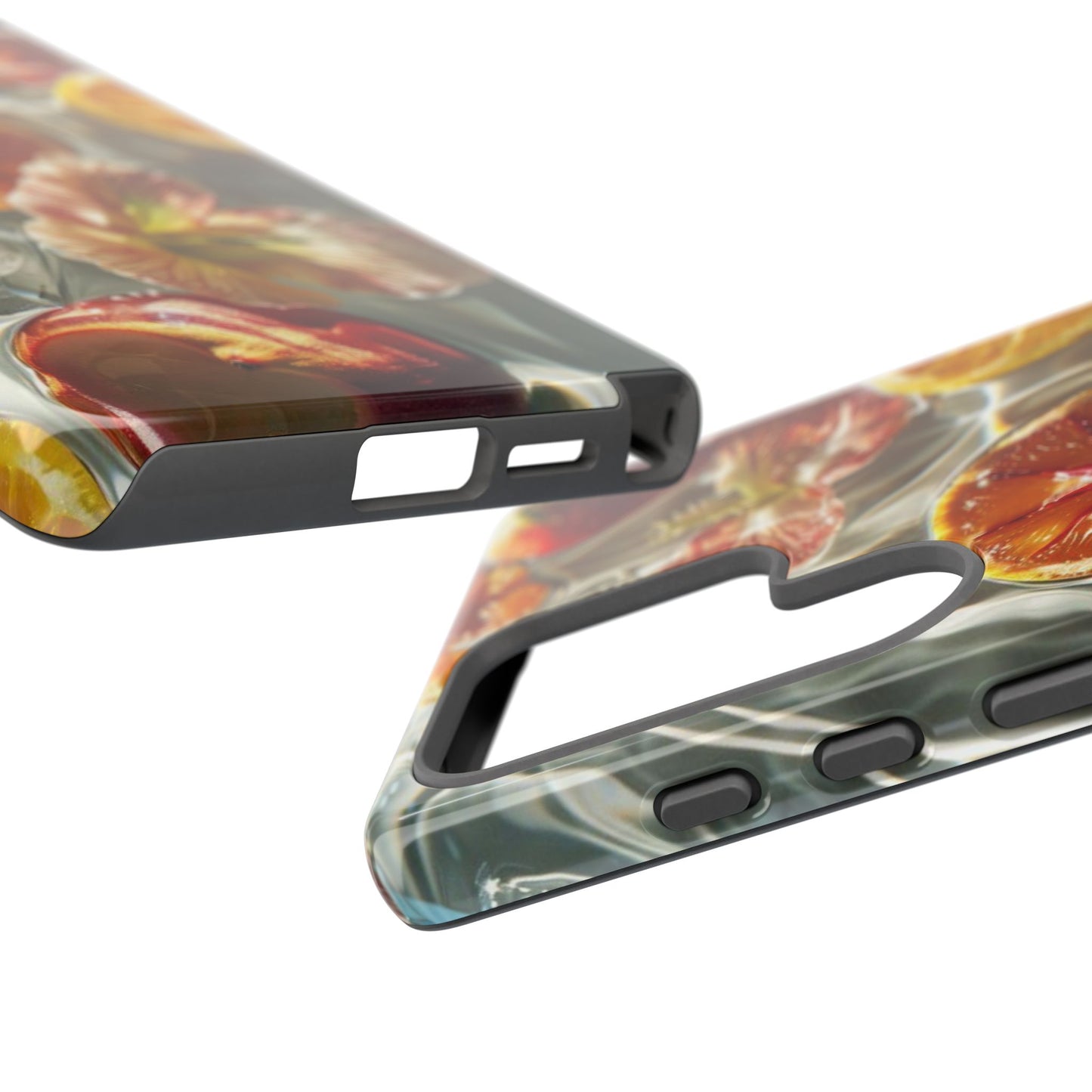 Citrus & Hibiscus Protective Phone Case – Summer Fruit Water Print Tough Case