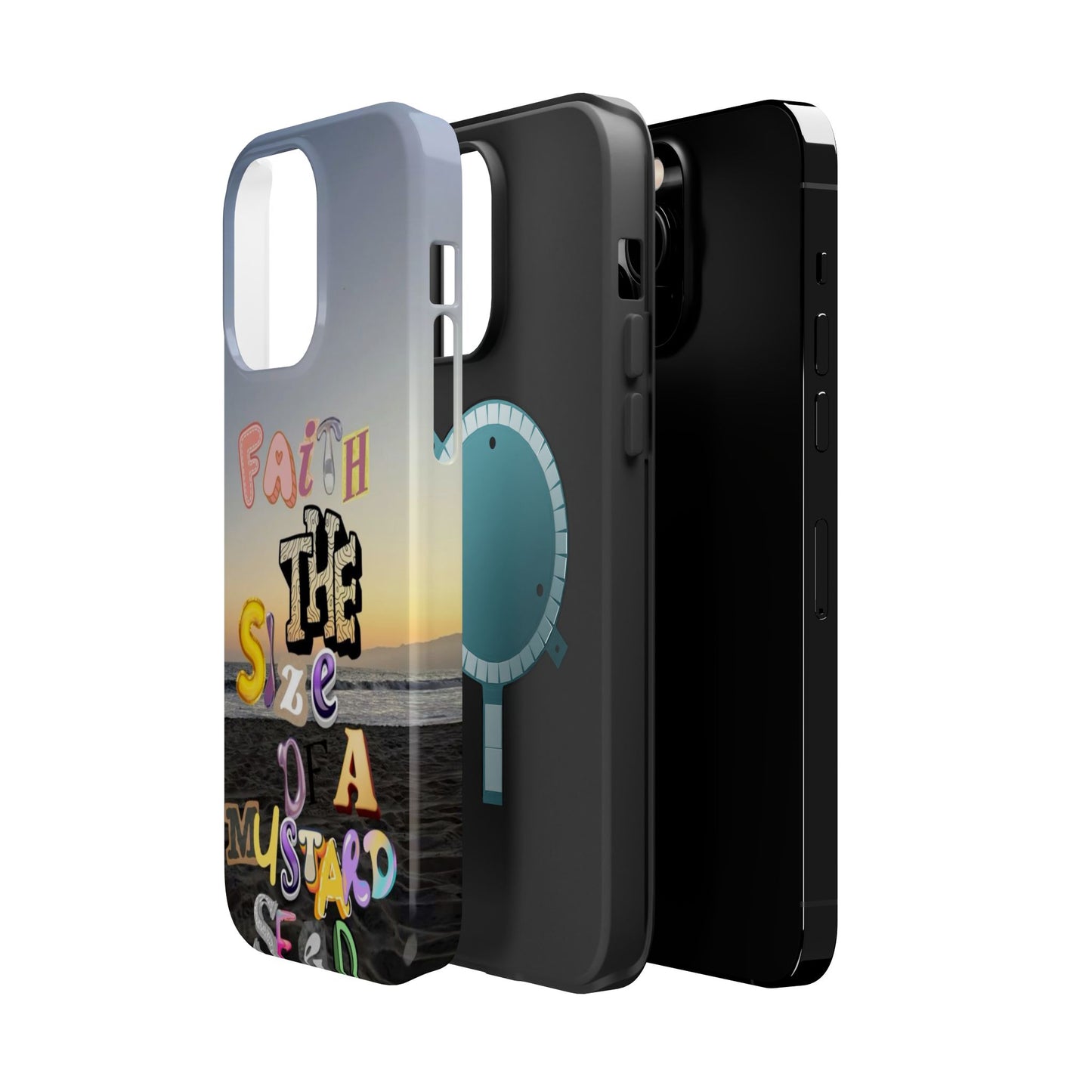 Magnetic Impact-Resistant Phone Case — "Faith the Size of a Mustard Seed" Sunset Design