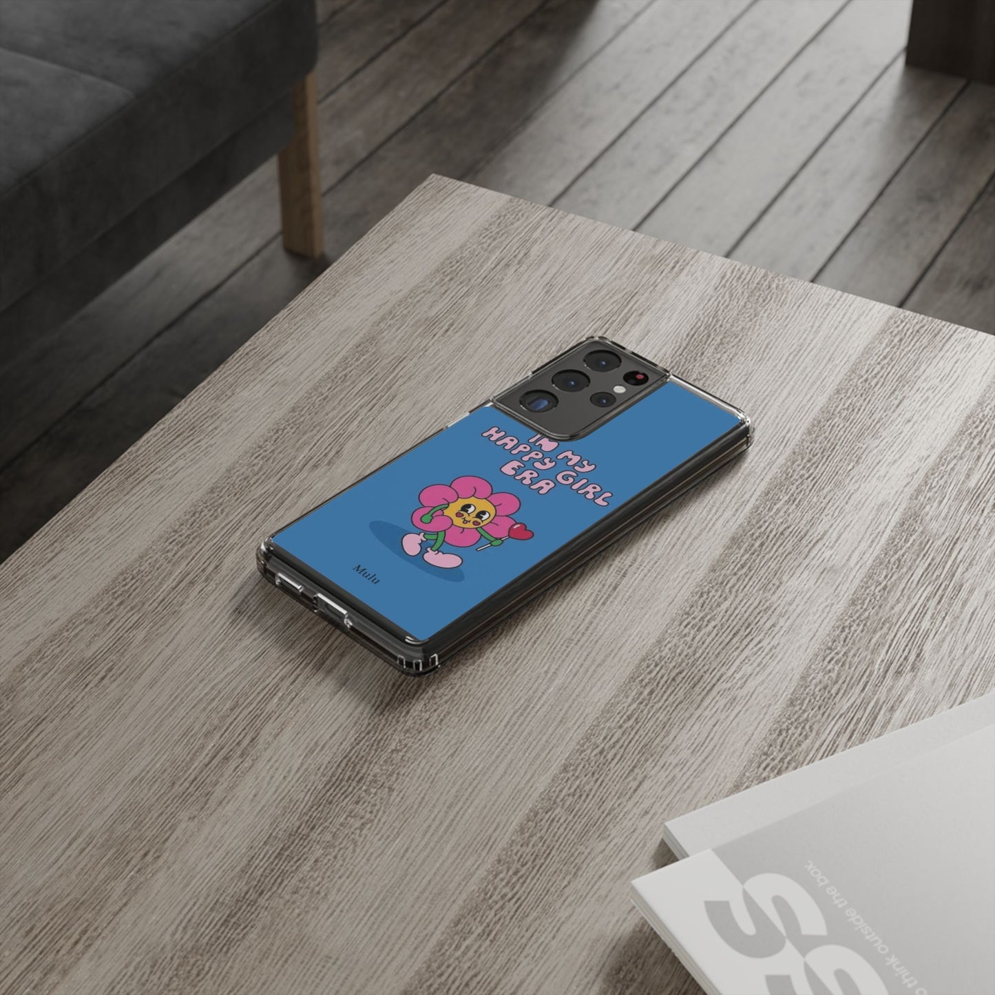 Clear Impact-Resistant Phone Case — “I’m My Happy Girl Era” Cute Flower Design