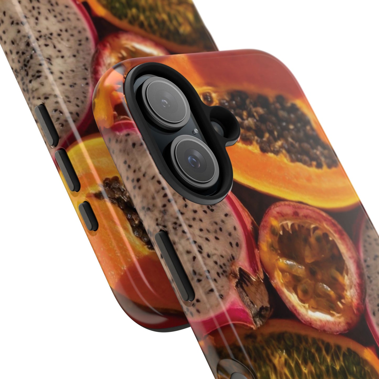Tropical Fruit Tough Phone Case — Papaya & Dragon Fruit Design