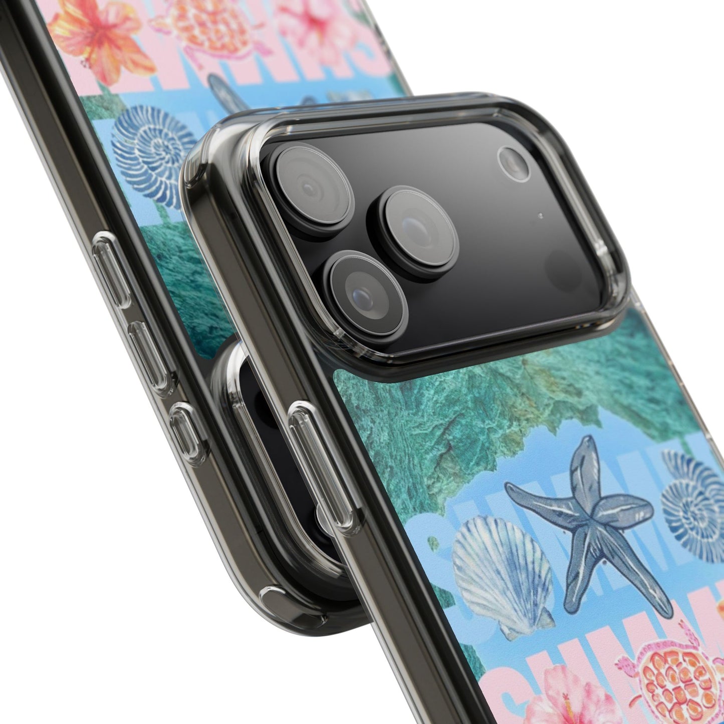 Clear Summer Beach Phone Case — Impact‑Resistant Tropical Design