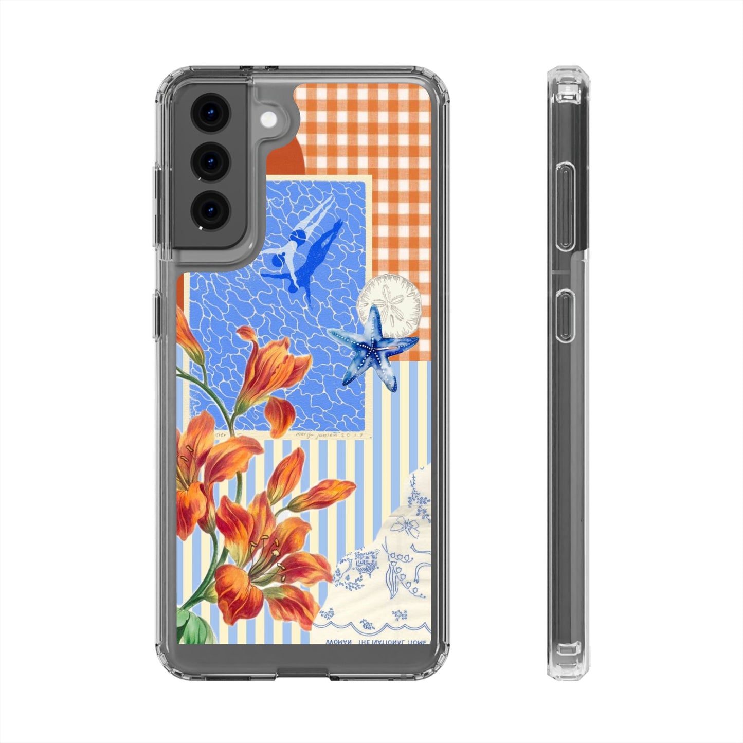 Floral Patchwork Clear Impact-Resistant Phone Case