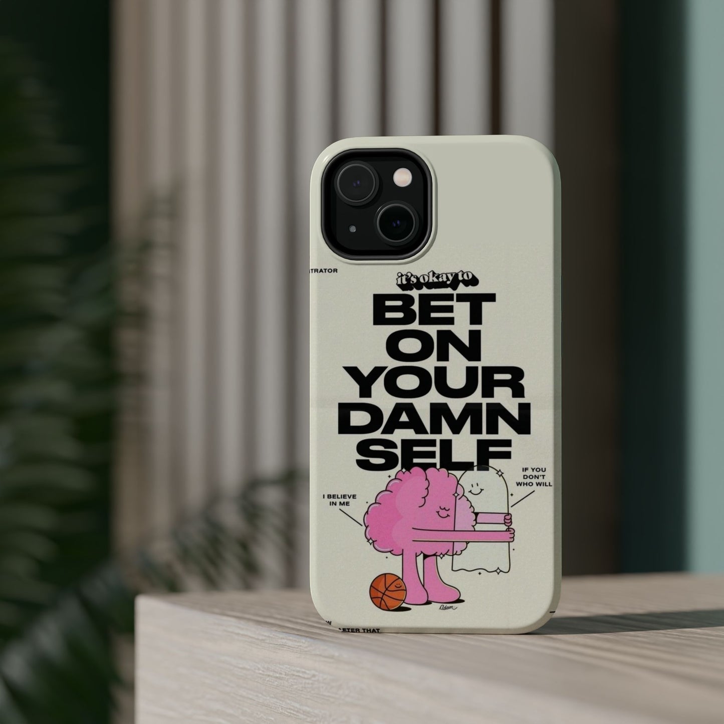 Magnetic Impact-Resistant Case — "Bet On Your Damn Self" Motivational Phone Cover