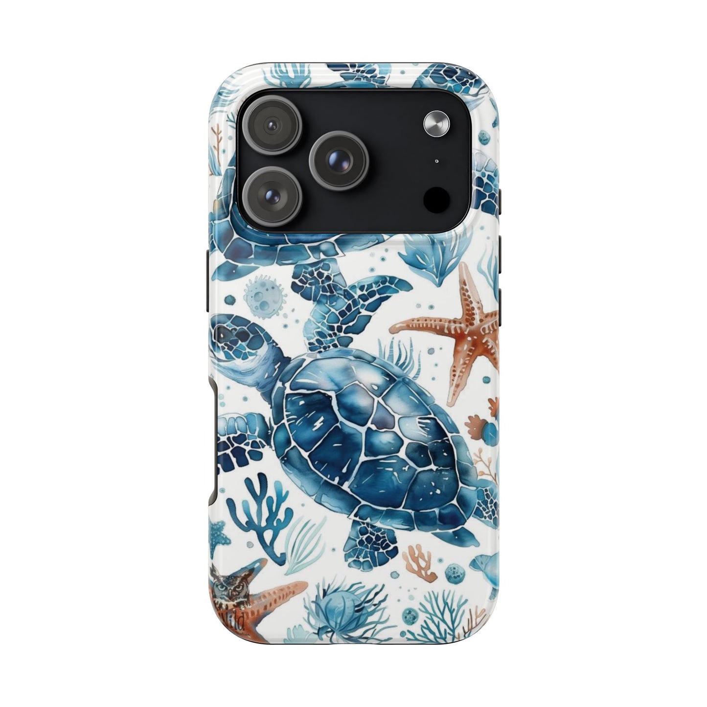 Sea Turtle Tough Phone Case — Blue Ocean Marine Life Protective Cover