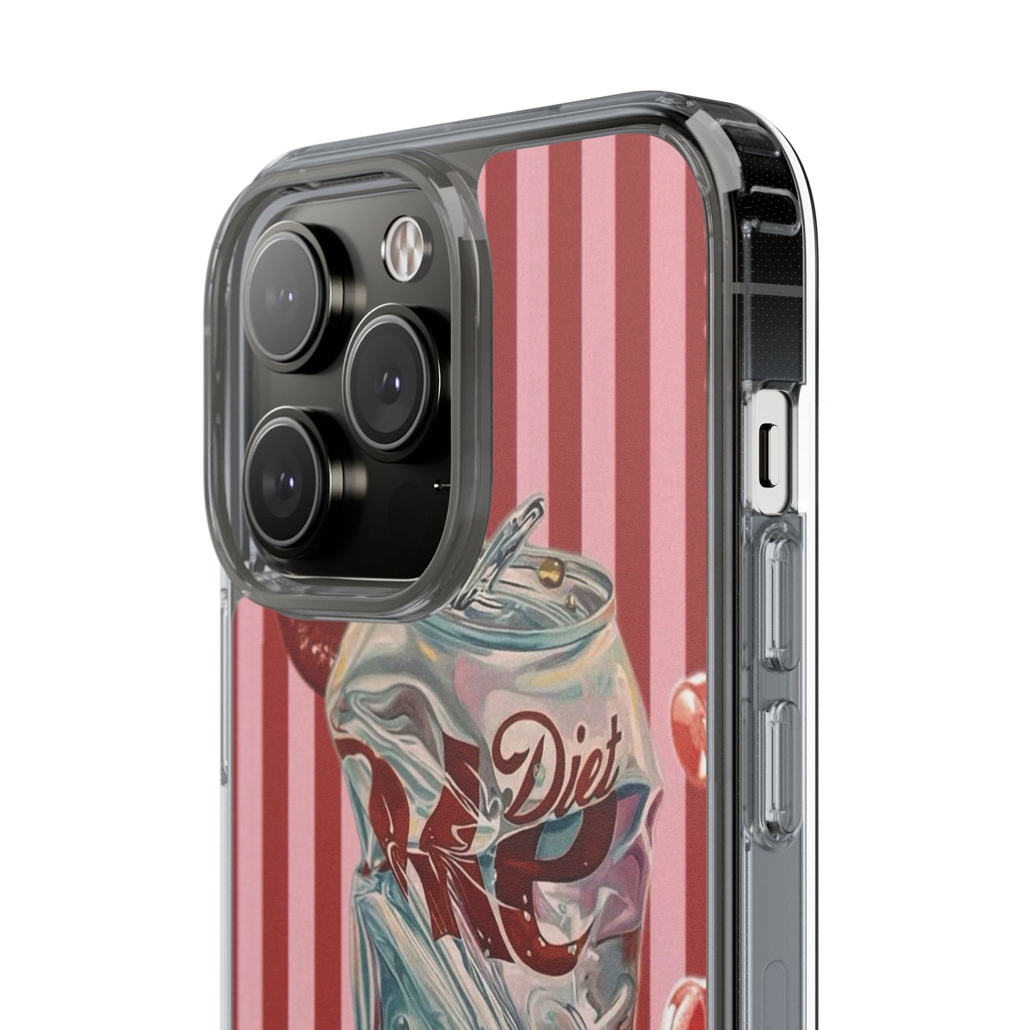 Diet Cola Crush Clear Phone Case – Retro Soda Pop Design