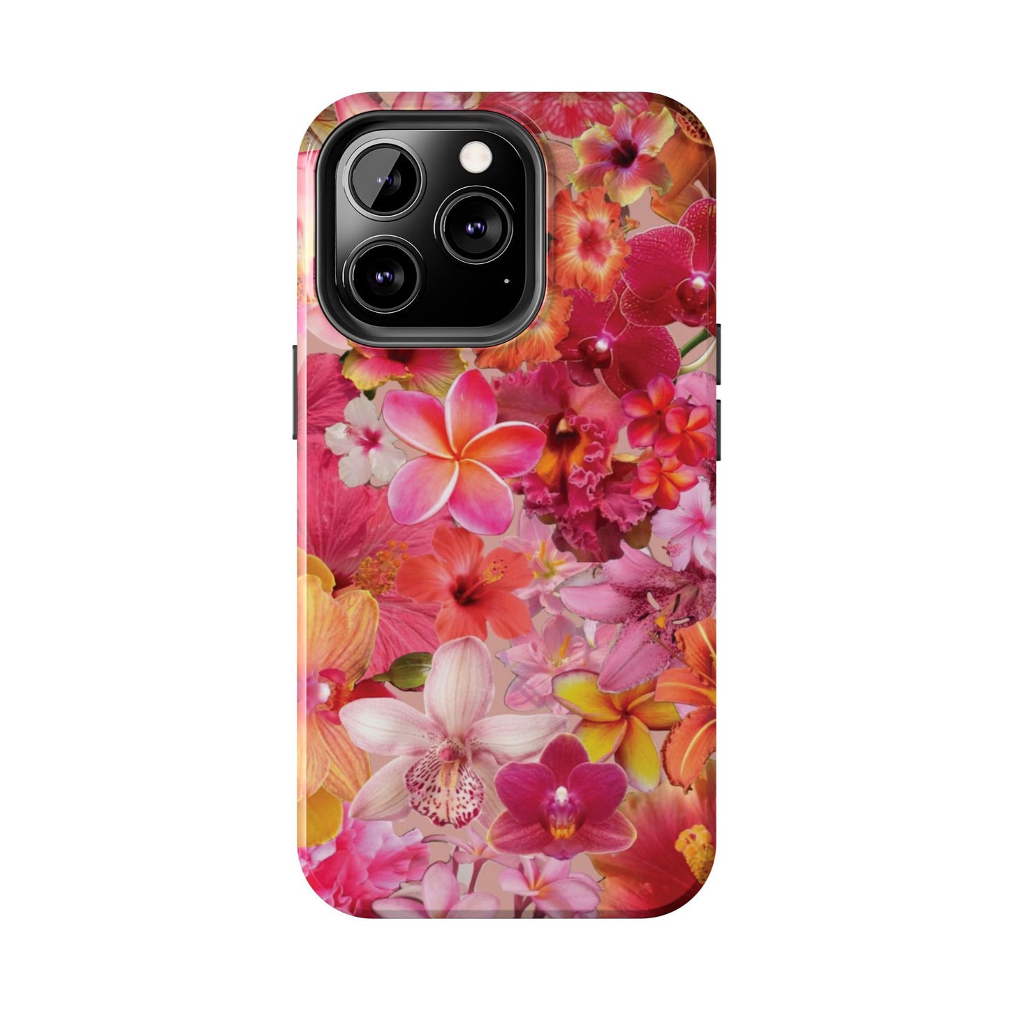 Tough Phone Case — Pink Tropical Floral Orchids Phone Cover