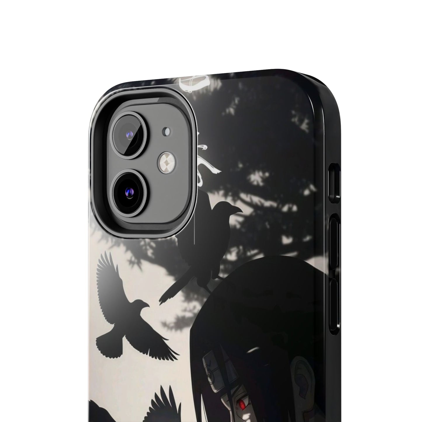Anime Raven Silhouette Phone Case — Dark Red Eye Tough Protective Case