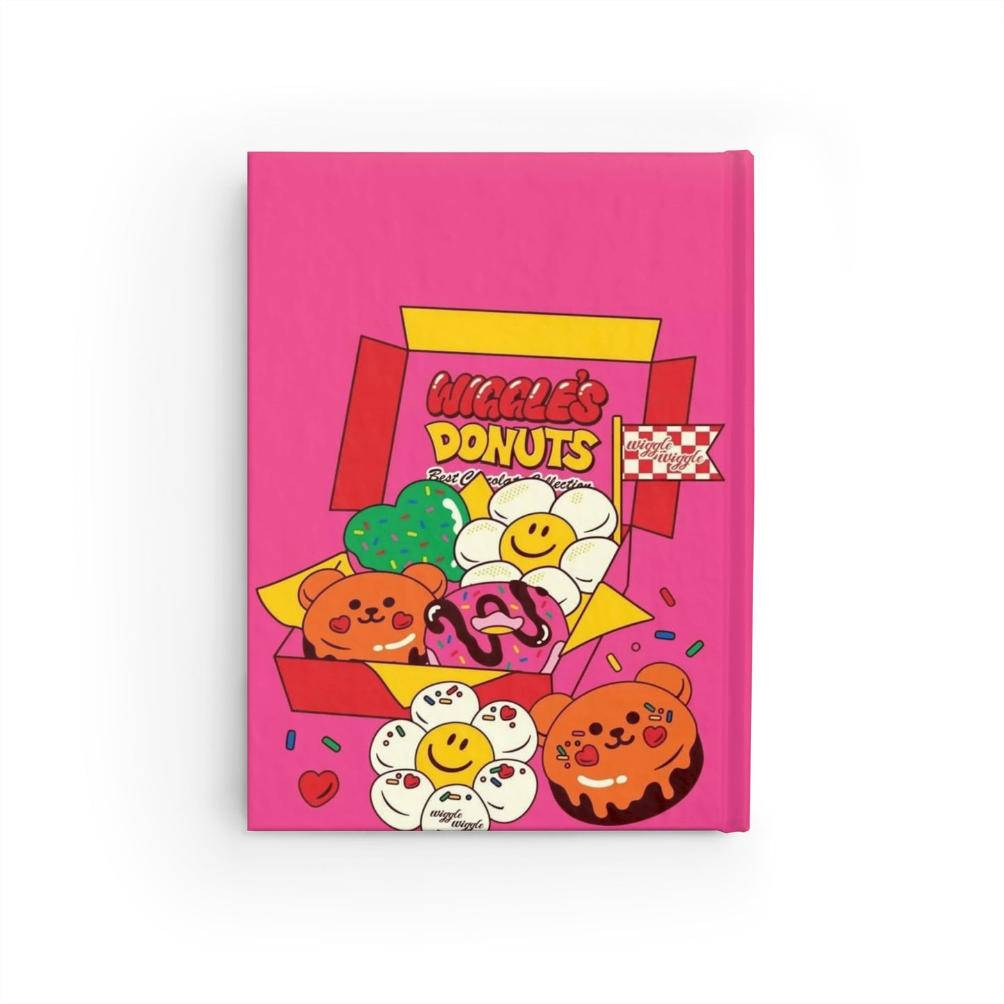 Donut Shop Cute Ruled Journal — Pink Smiley Donuts Notebook