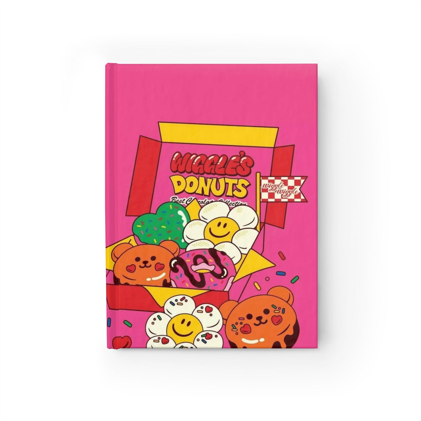 Donut Shop Cute Ruled Journal — Pink Smiley Donuts Notebook