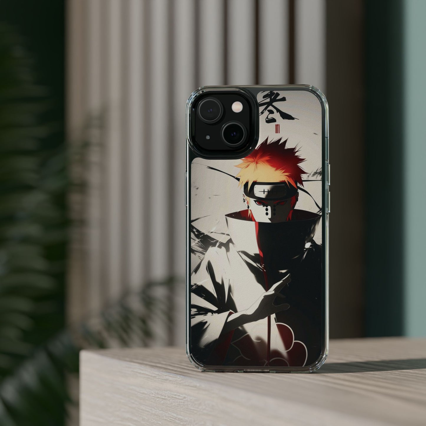 Clear Impact-Resistant Phone Case — Anime Akatsuki Shadow Design