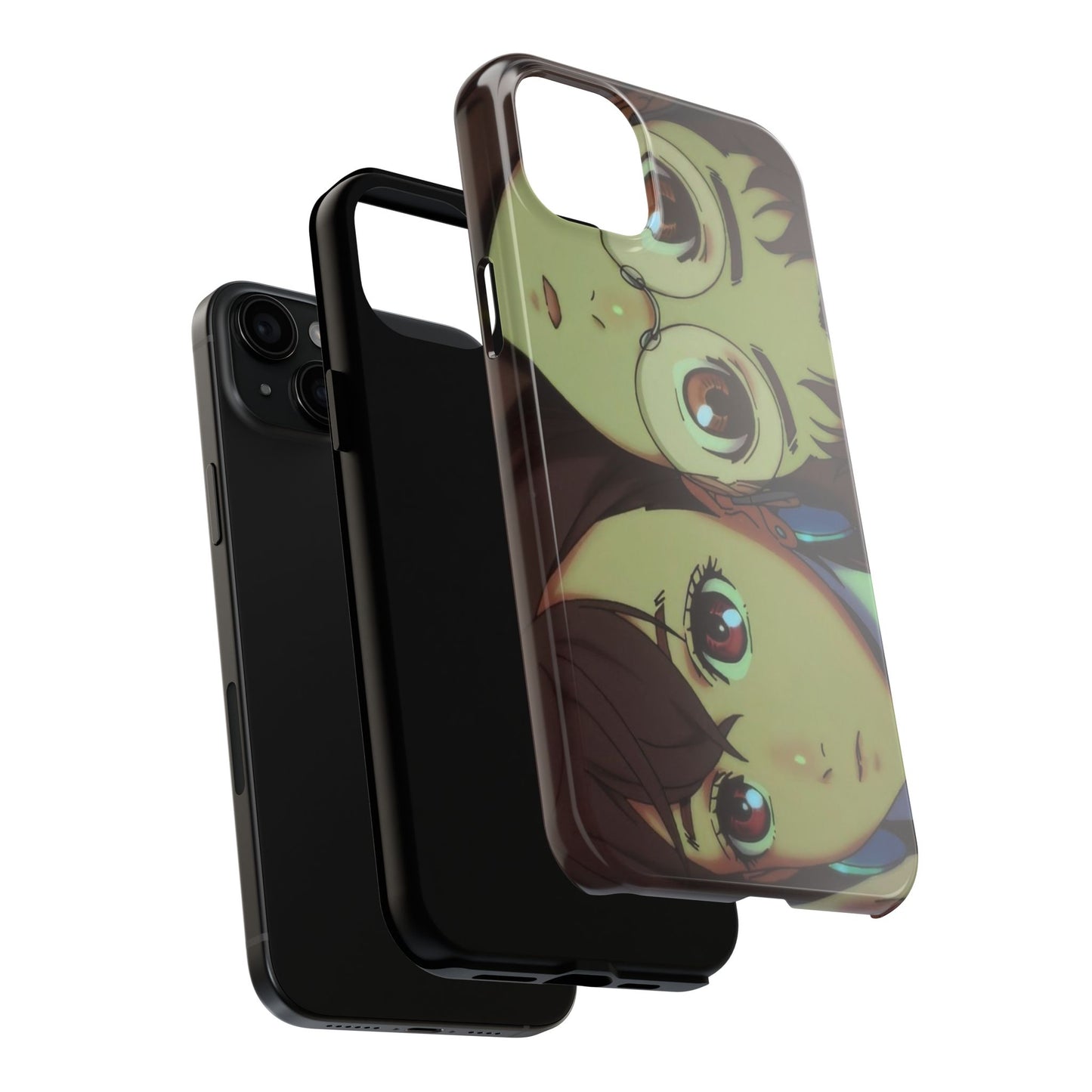 Anime Duo Tough Phone Case — Cute Chibi Sisters Protective Cover