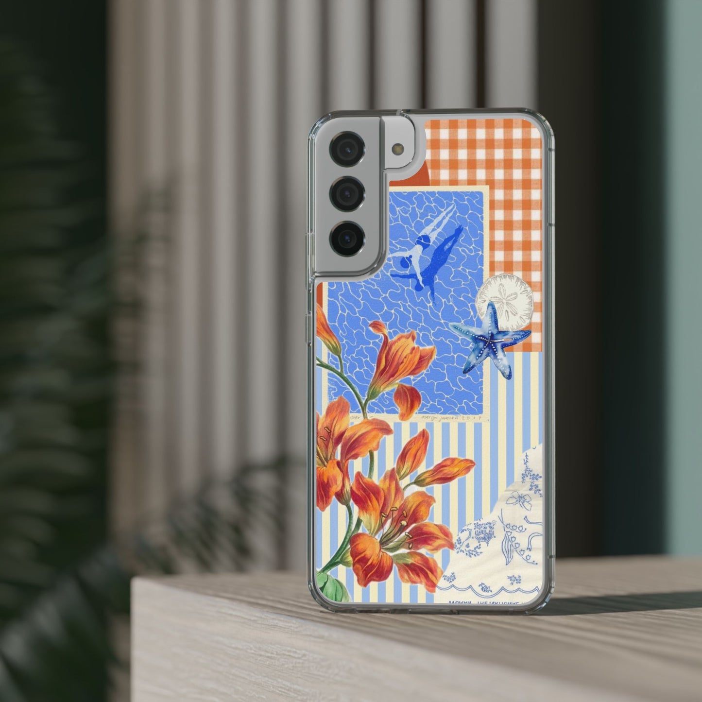 Floral Patchwork Clear Impact-Resistant Phone Case