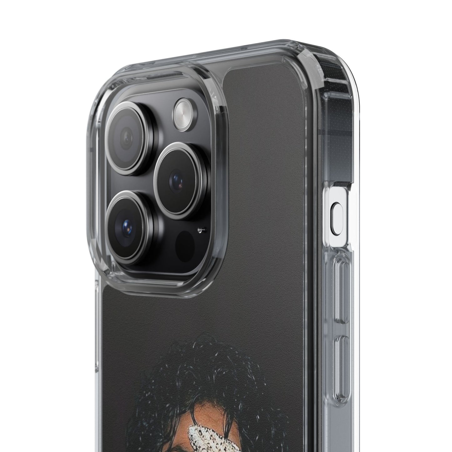 Michael Jackson Smiling Portrait Clear Phone Case — Retro Pop Icon Design