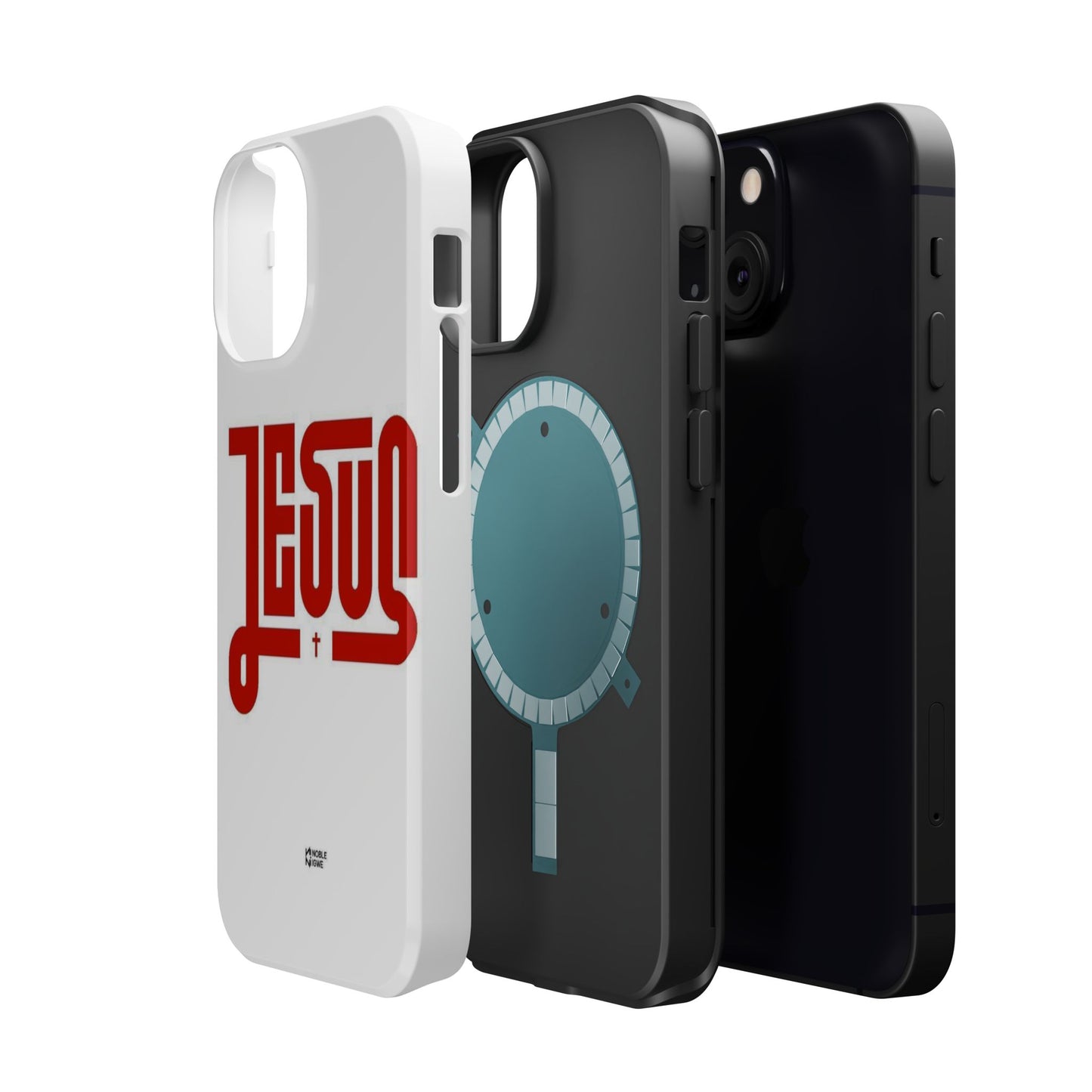 Jesus Magnetic Impact‑Resistant Phone Case — Bold Red Script Christian iPhone Cover