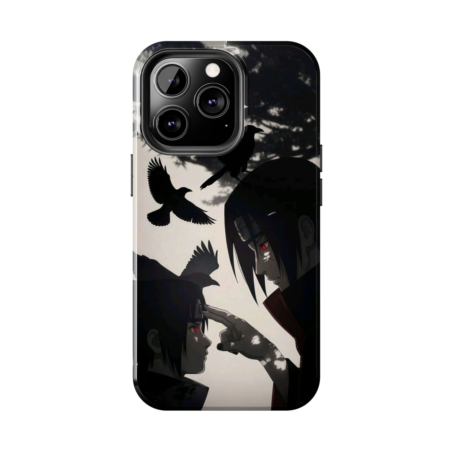 Anime Raven Silhouette Phone Case — Dark Red Eye Tough Protective Case
