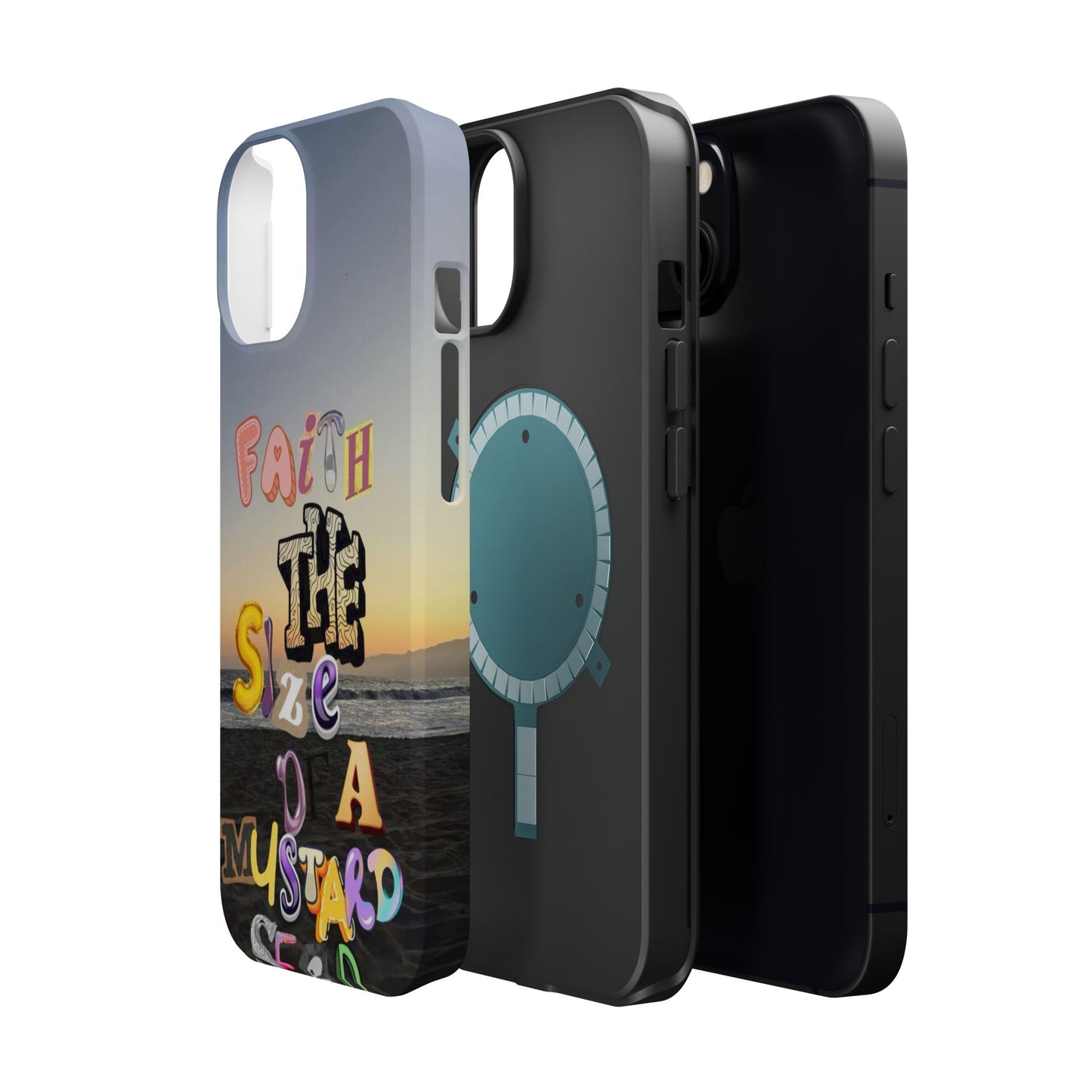 Magnetic Impact-Resistant Phone Case — "Faith the Size of a Mustard Seed" Sunset Design