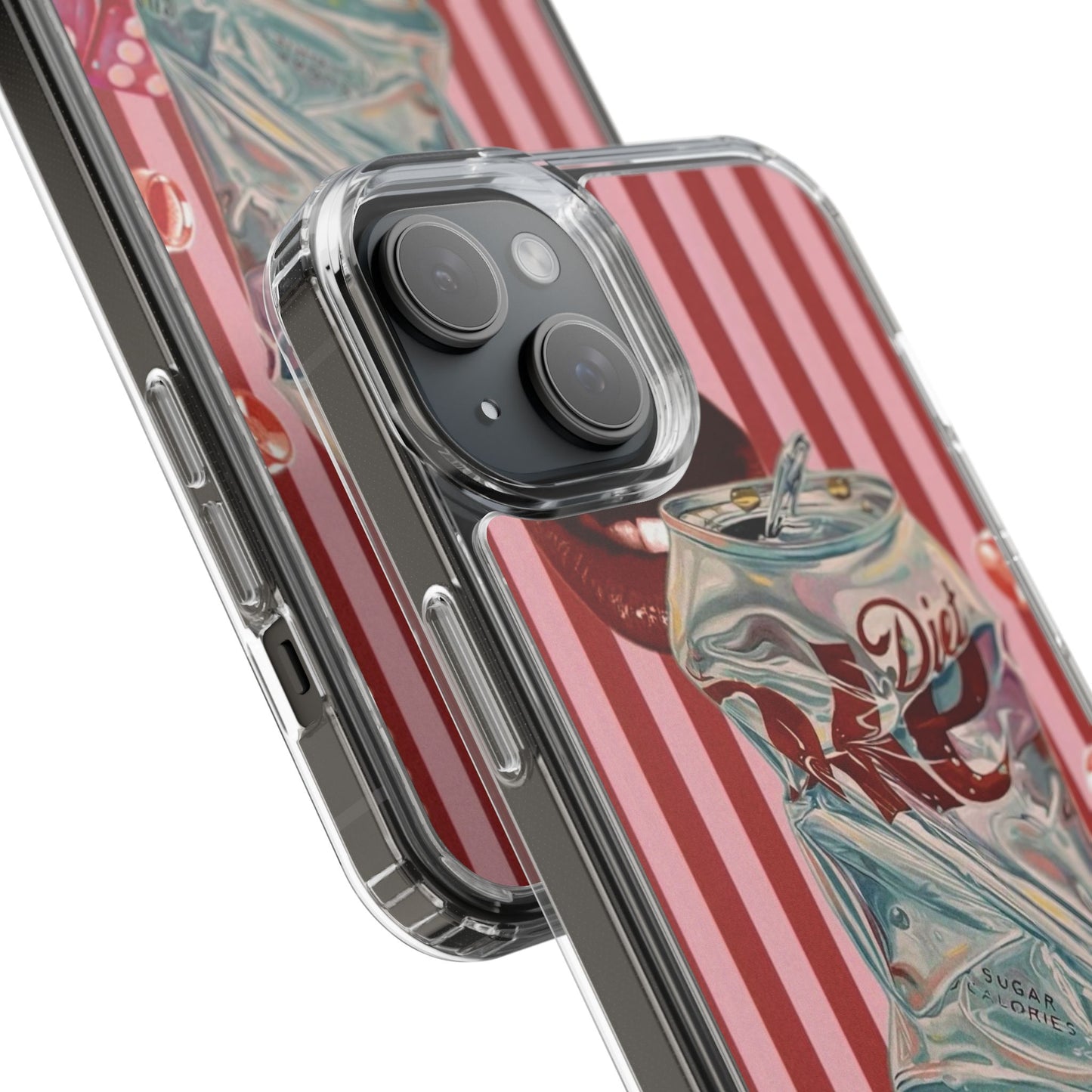 Diet Cola Crush Clear Phone Case – Retro Soda Pop Design